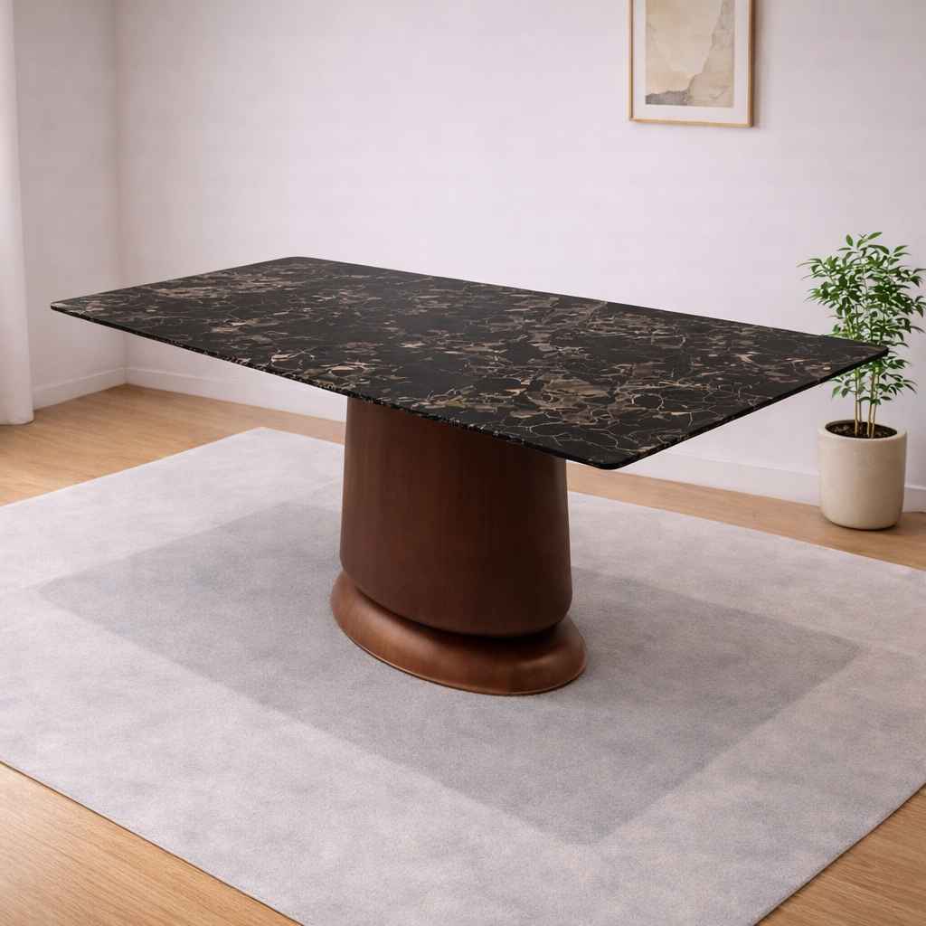 Image 1 for 2310/824 8 Seater Marble Dining Table with Wooden Base 7.3×3.8
