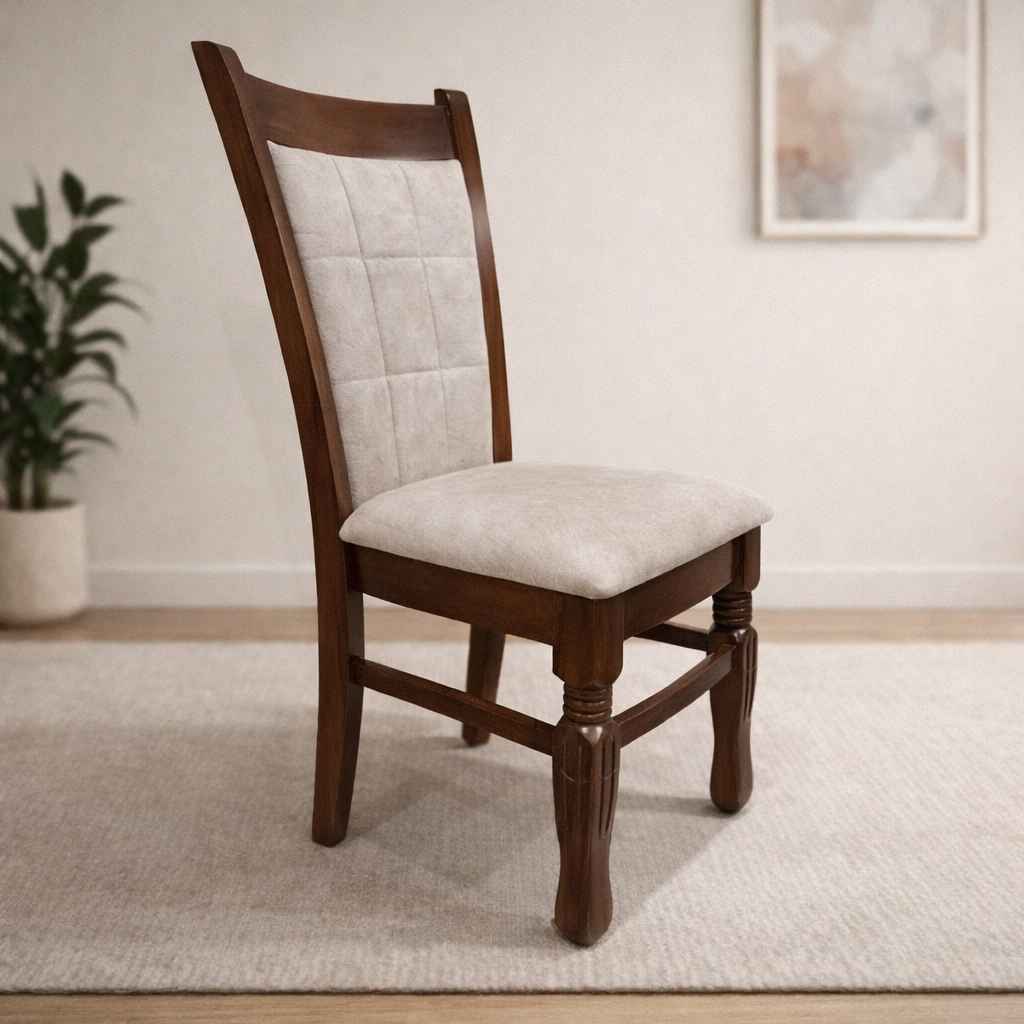 Image 1 for Pluto DT Acacia Wood Dining Chair with Premium Fabric Upholstery