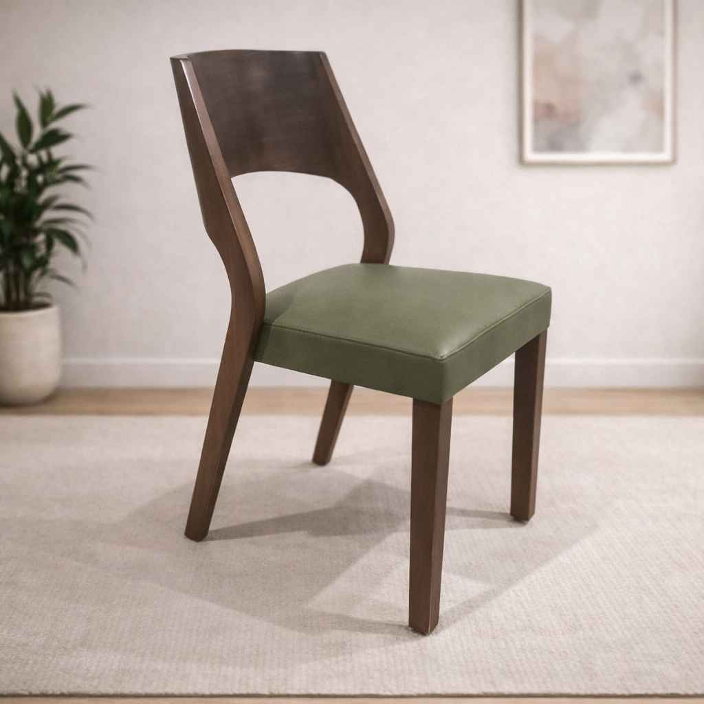 Image 1 for 362 Ash Wood Dining Chair with Premium Leatherette Upholstery