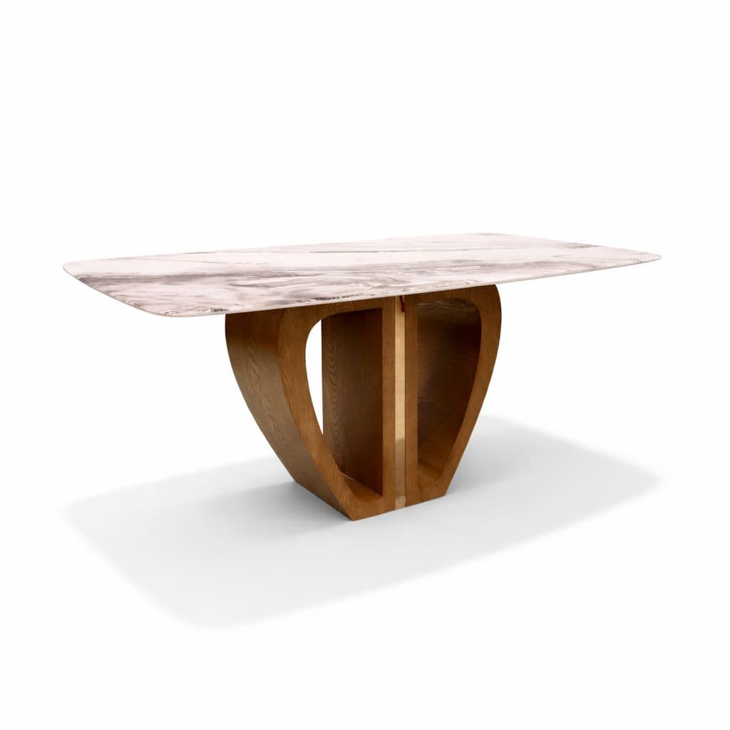 Image 8 for Dining Set 6+1 683/323 Imported Oak Wood With PVD Rose Gold And Marble Top (CP OTD)