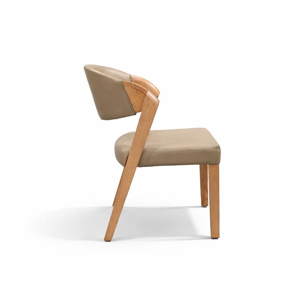 Image 9 for DT V/DC31/ PATA 1+6 Seater Chair Marble Top-Art Leather With Ash Wood PVD RMR (BS-CP)