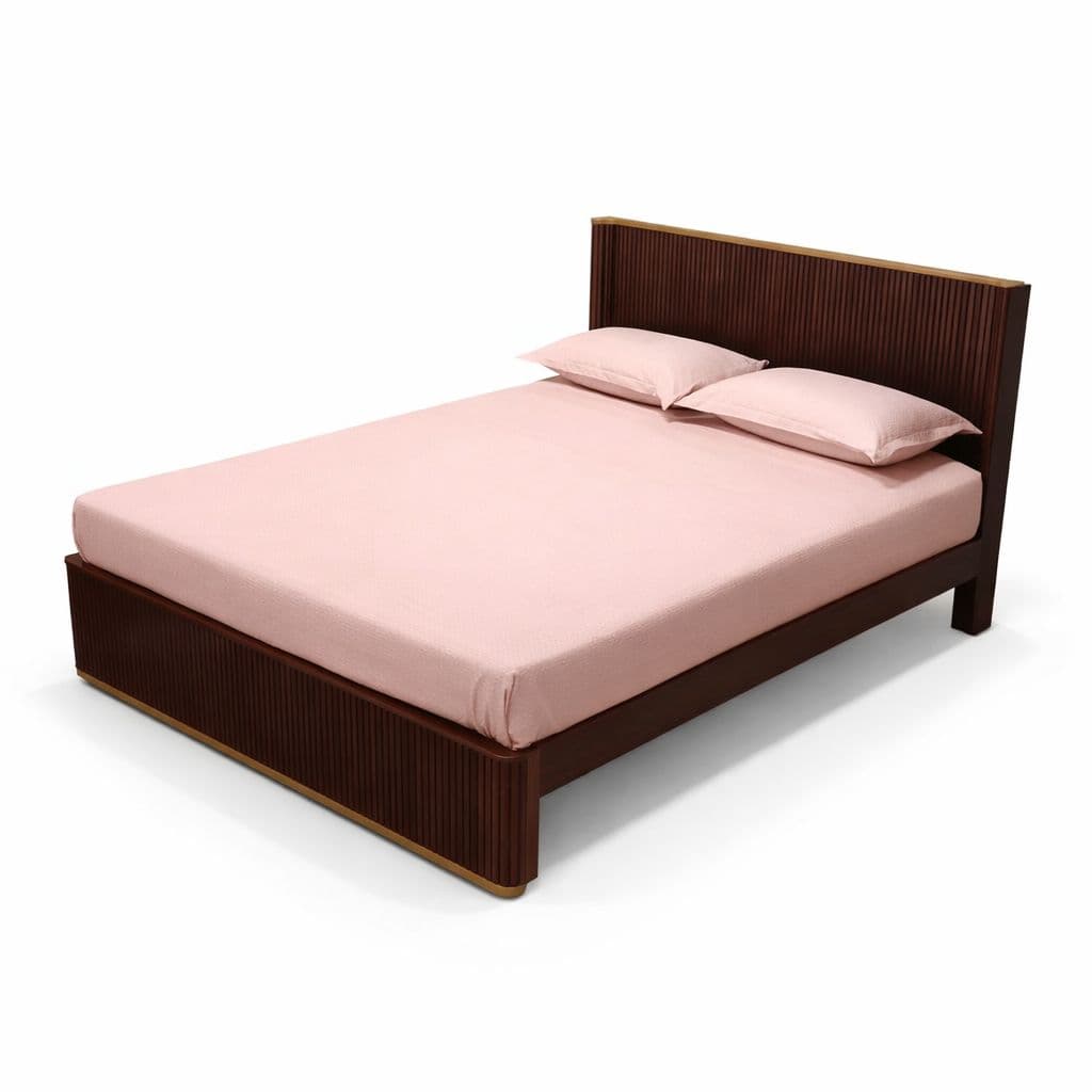 Image 6 for Fluted King Size Without Storage ( Acacia Wood, Brown)(WF)