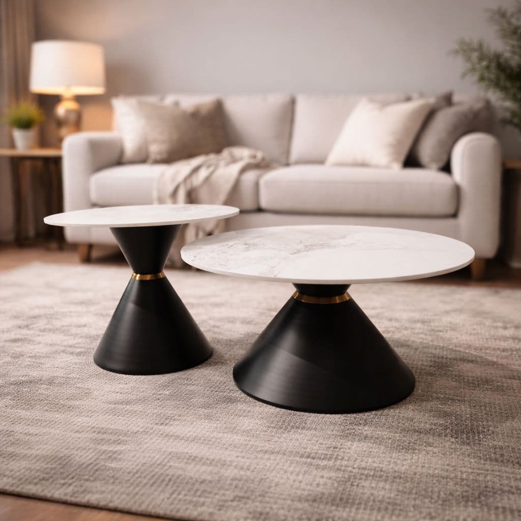 Image 1 for A42 Centre Table Ceramic Base Metal (WH)