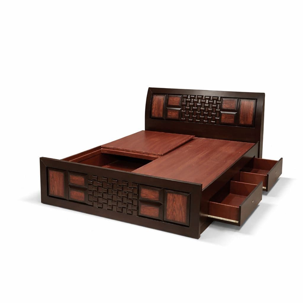 Image 12 for Malta Queen Sized Bed with Bed Box And Drawer Storage Solid Wood (EC OTD)