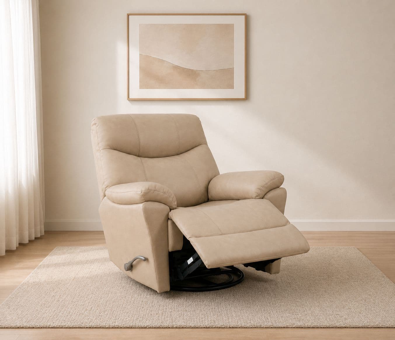 Manwah UK70938M Single Seater Swivel Glider Recliner Leather