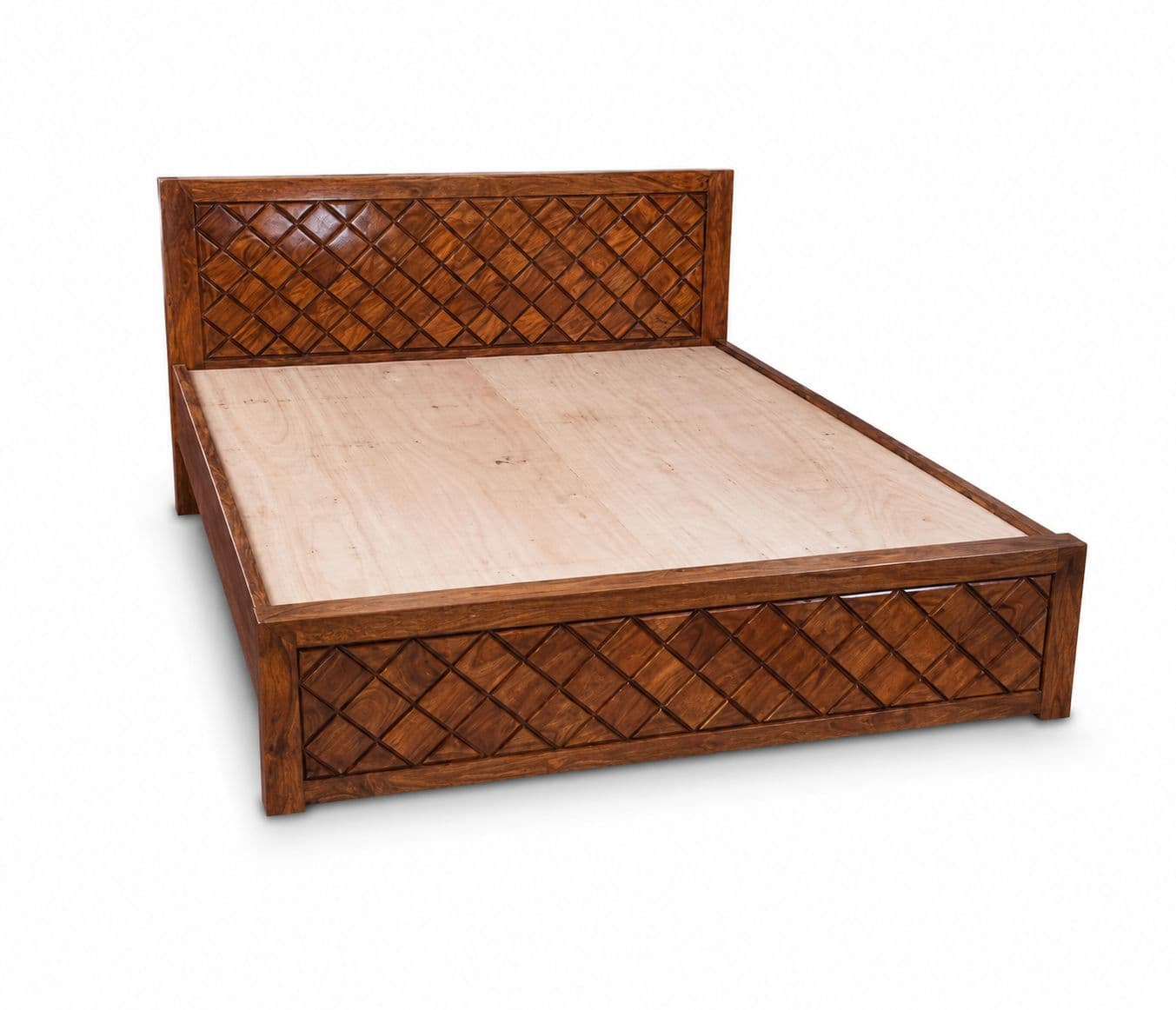 Image 2 for FurnDiamond Cot Solid Sheesham Wood Hydraulic Storage (SCV_PKU)