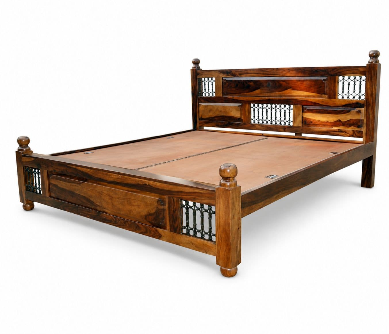 Image 3 for Jalli Cot Solid Sheesham Wood Without Storage (SCV_PKU)