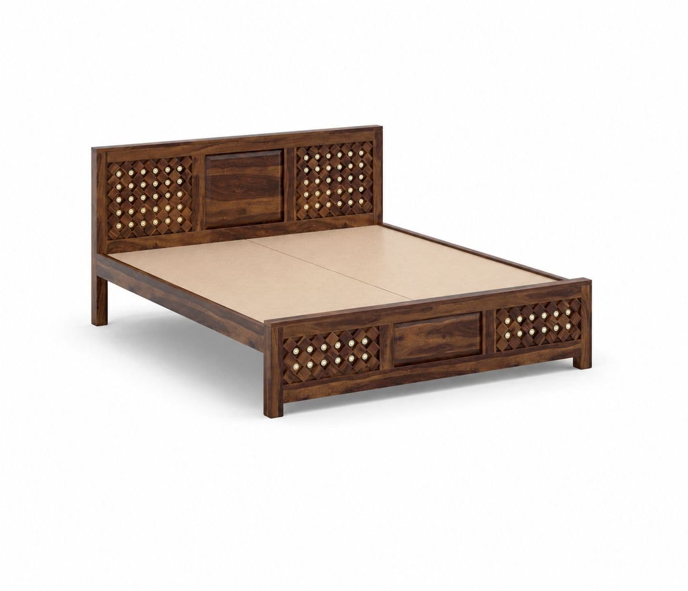 Image 2 for Barfi Design Cot Solid Sheesham Wood Without Storage (SCV_PKU)