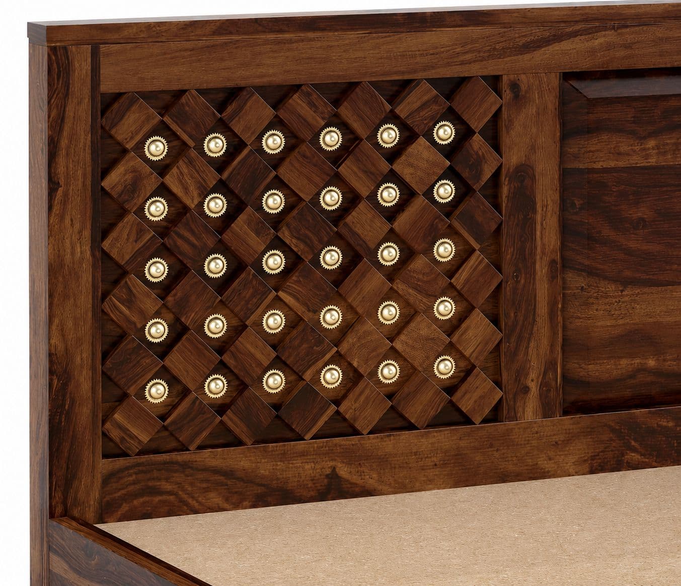 Image 5 for Barfi Design Cot Solid Sheesham Wood Without Storage (SCV_PKU)