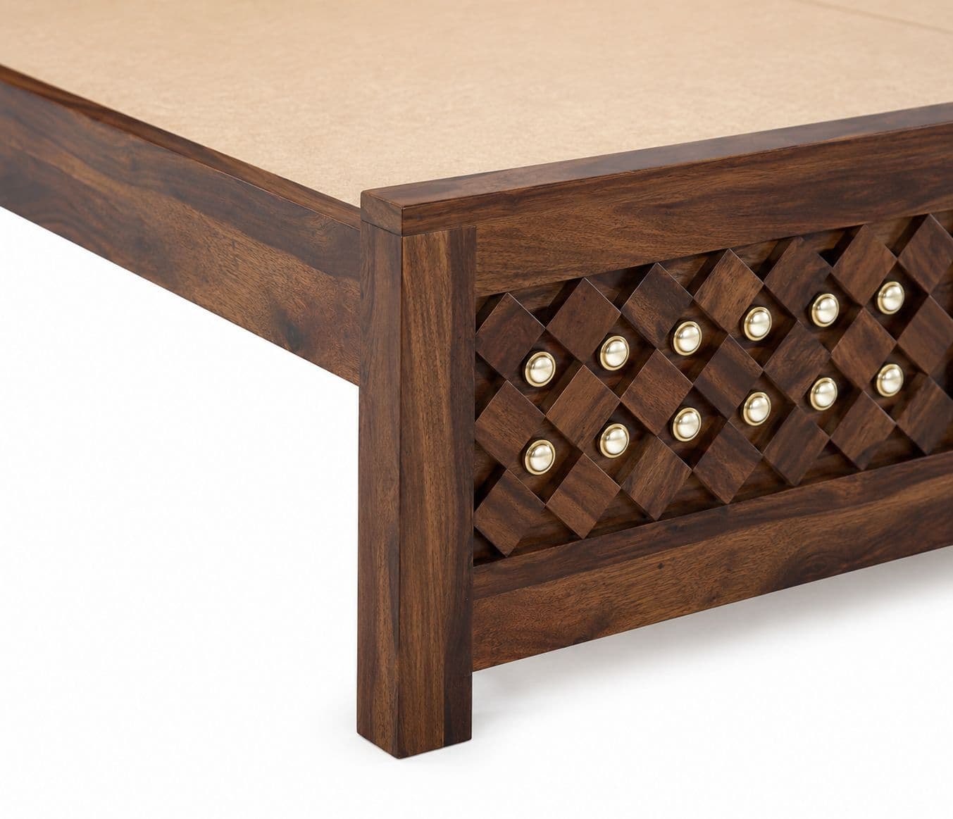 Image 4 for Barfi Design Cot Solid Sheesham Wood Without Storage (SCV_PKU)