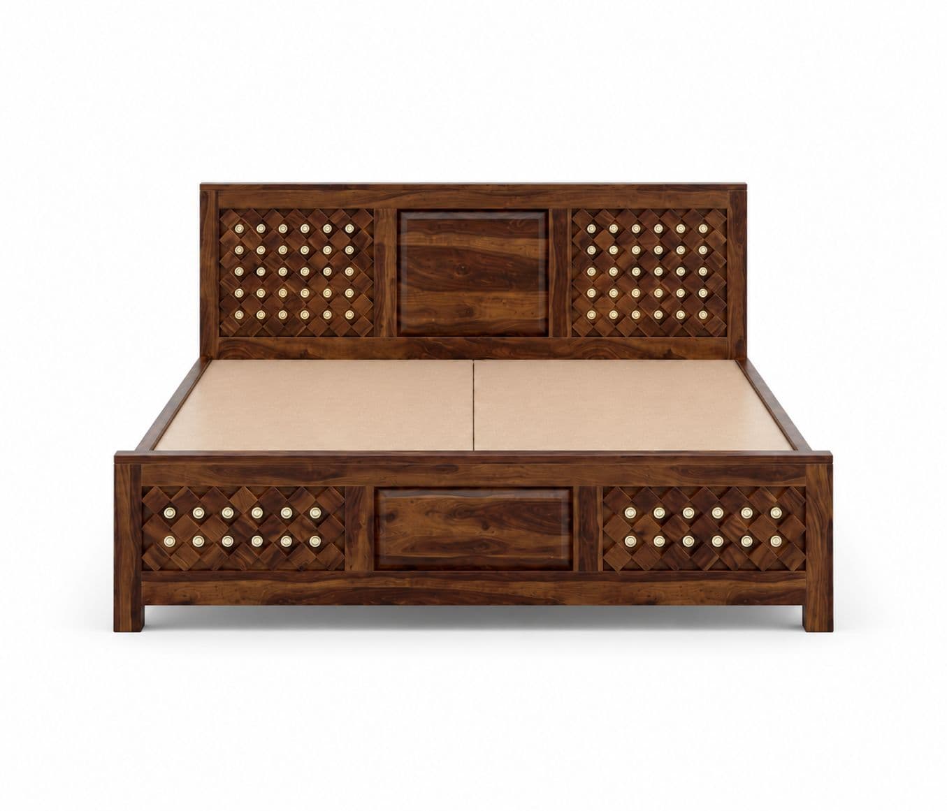 Image 3 for Barfi Design Cot Solid Sheesham Wood Without Storage (SCV_PKU)