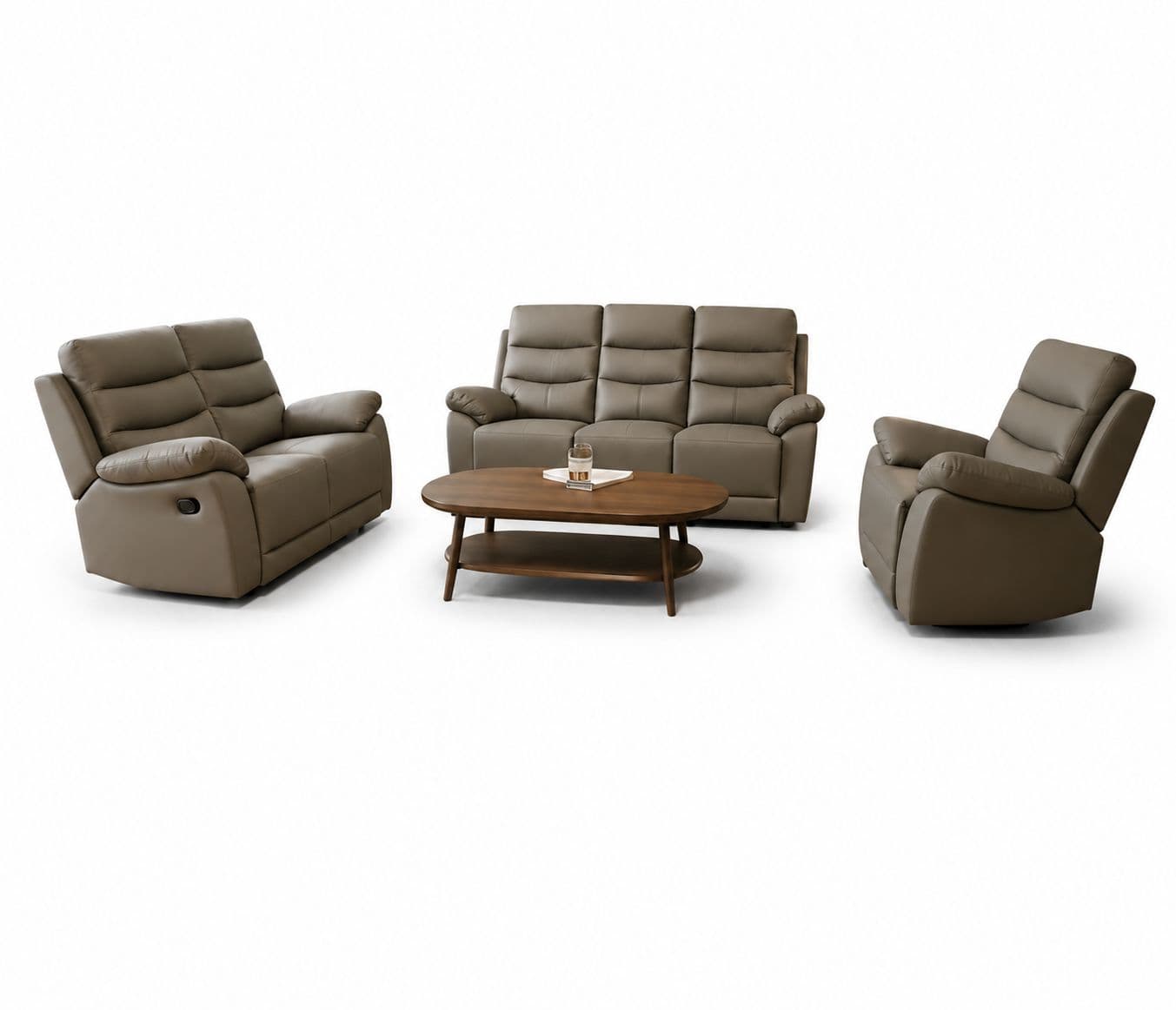 Image 3 for SWS Sofa Set 1414 3+2+1 Seater Manual Recliner Genuine Leather Premium Quality (BSk OTD)