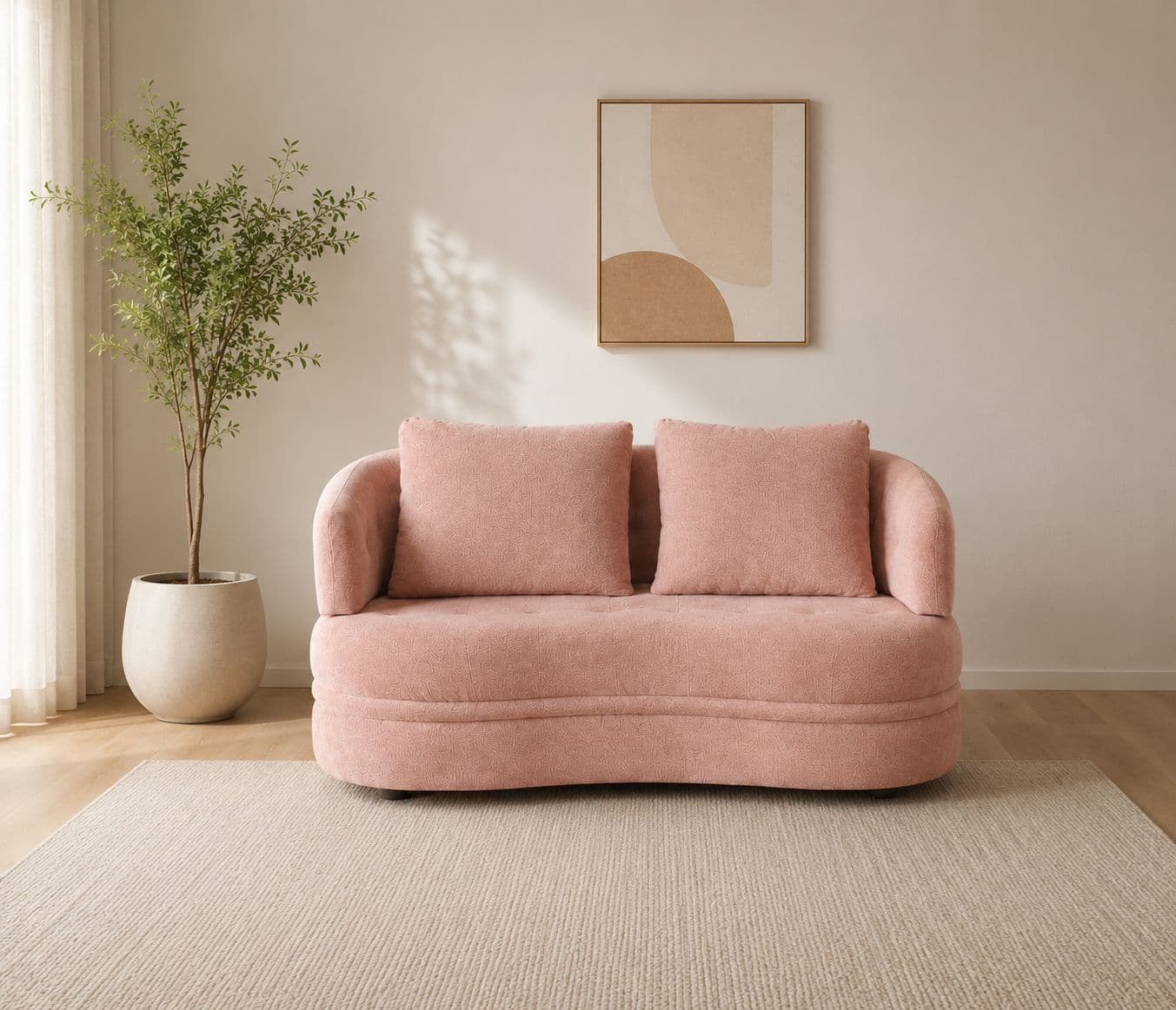 Image 1 for Moon Sofa 3+2 Seater Solid Pine Wood Premium Fabric (WF)