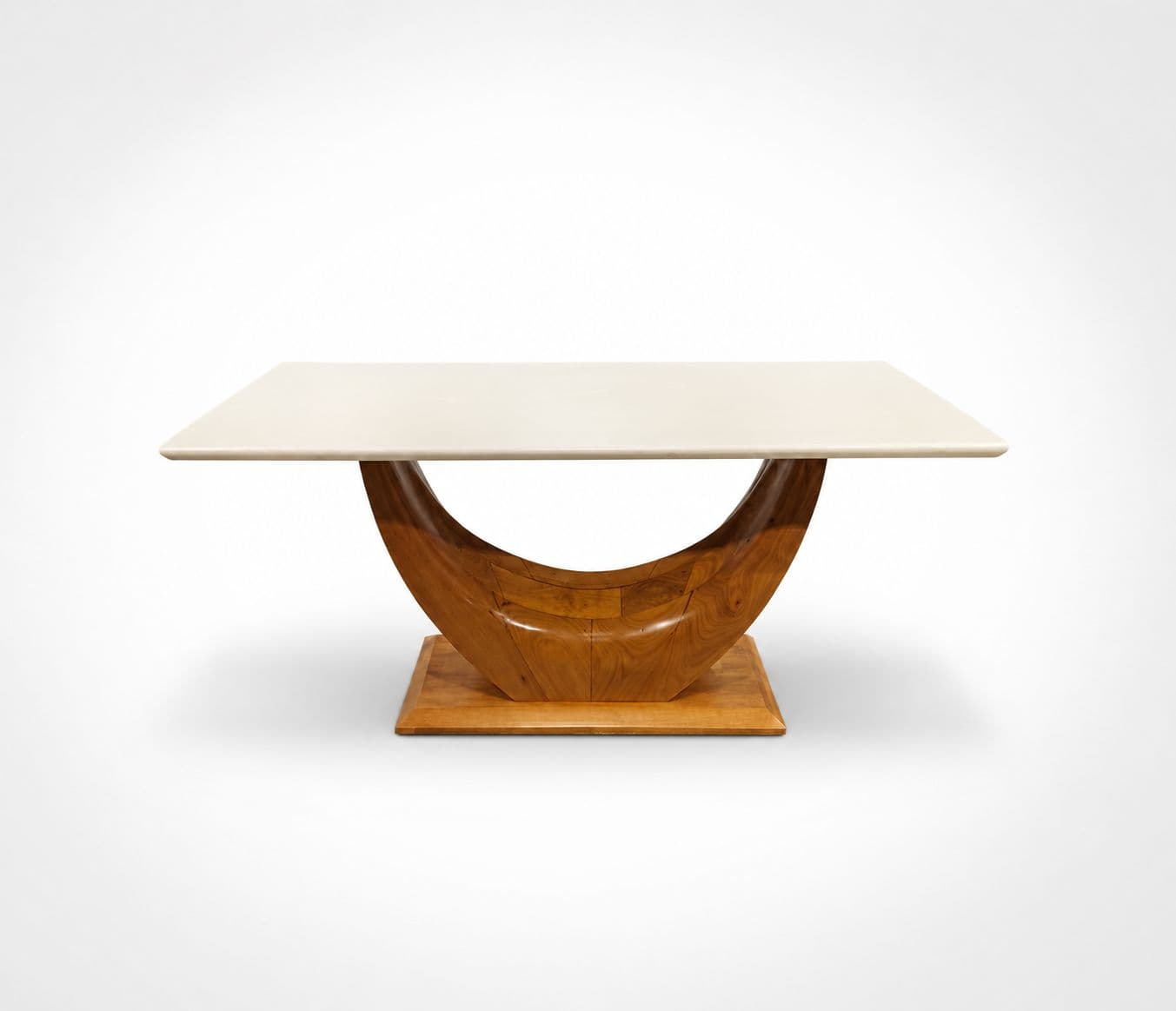 Image 22 for Sammy 6 Seater White Onyx Marble Dining Set with Premium Leatherette Upholstery (CP OTD)