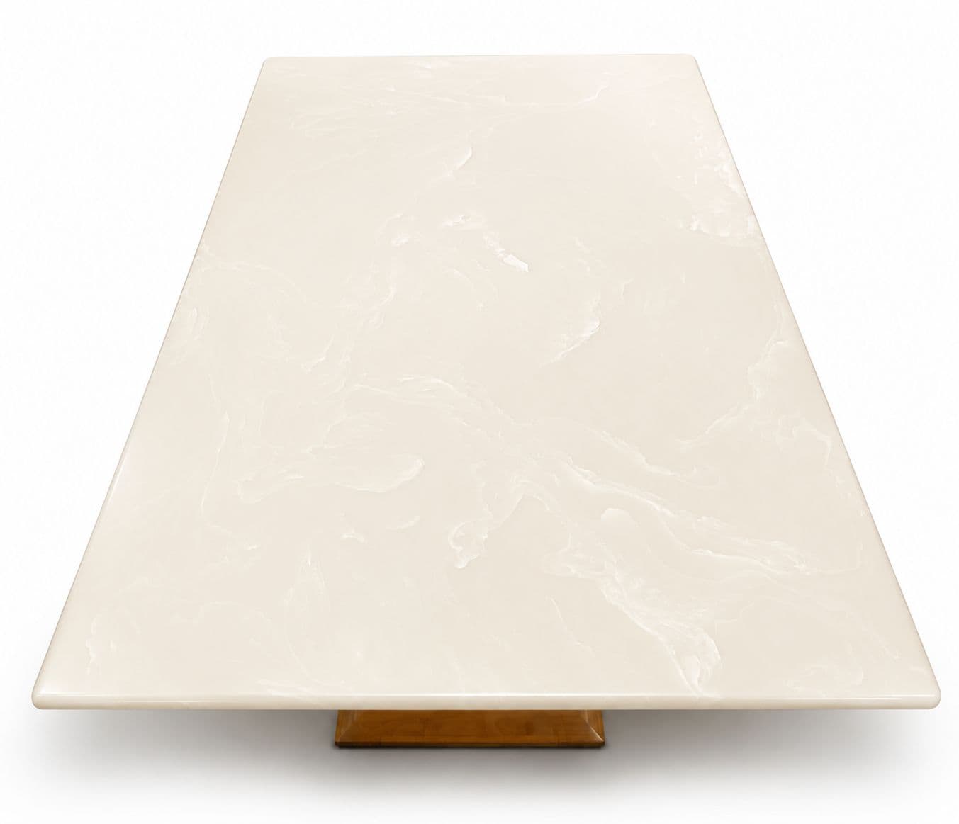 Image 20 for Sammy 6 Seater White Onyx Marble Dining Set with Premium Leatherette Upholstery (CP OTD)