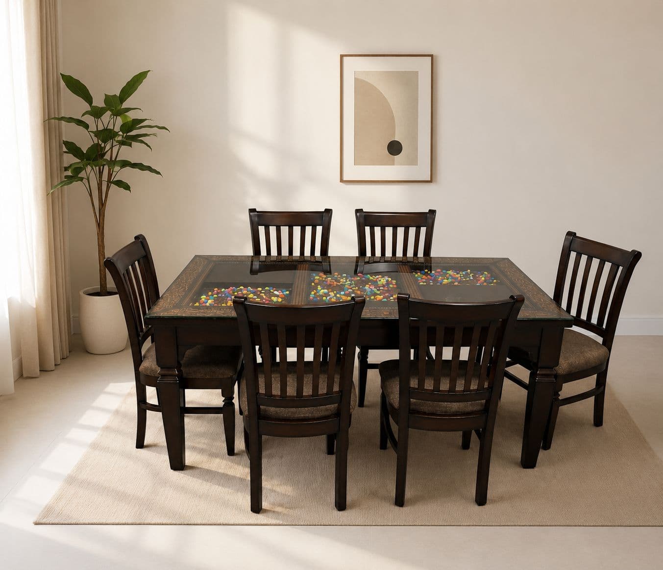 Image 1 for New Classic Model 6+1 Assam Teak Wood+ Ply Veneer Top (BWD)(WF)(BS-EC)