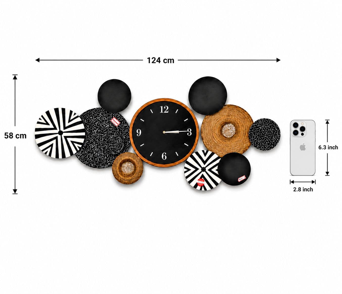 Image 4 for NLI 130724 Wall Art With Clock