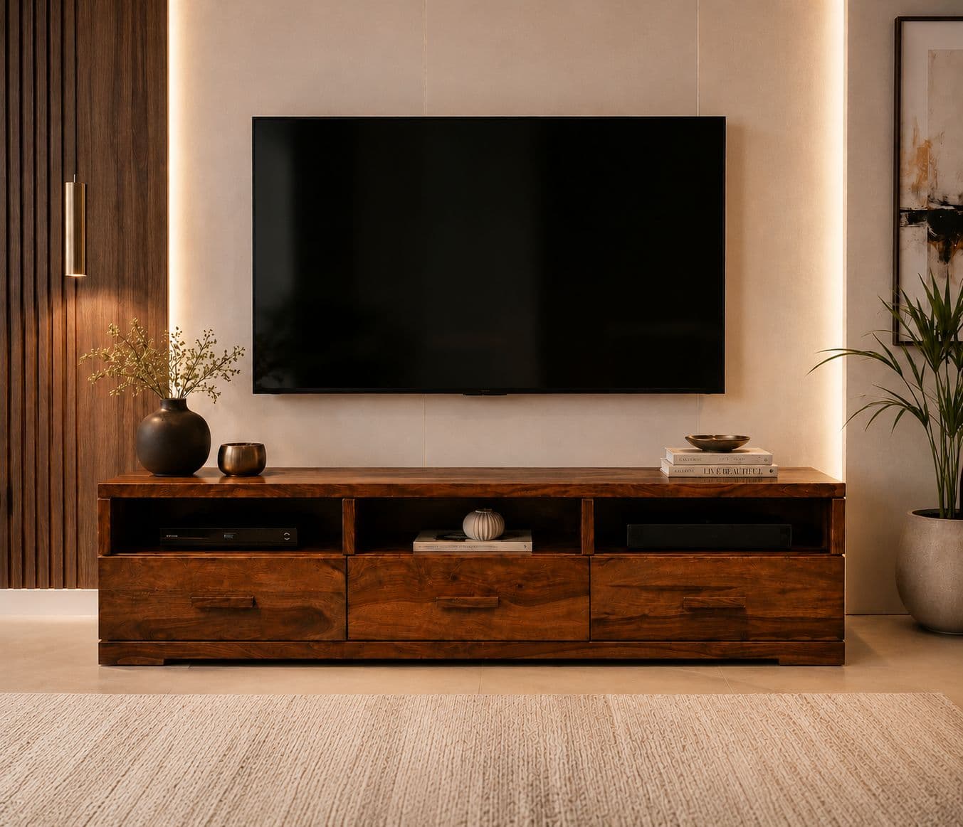 Aspen Tv Unit Sheesham Wood Size 69x16x16 (HYD OTD)