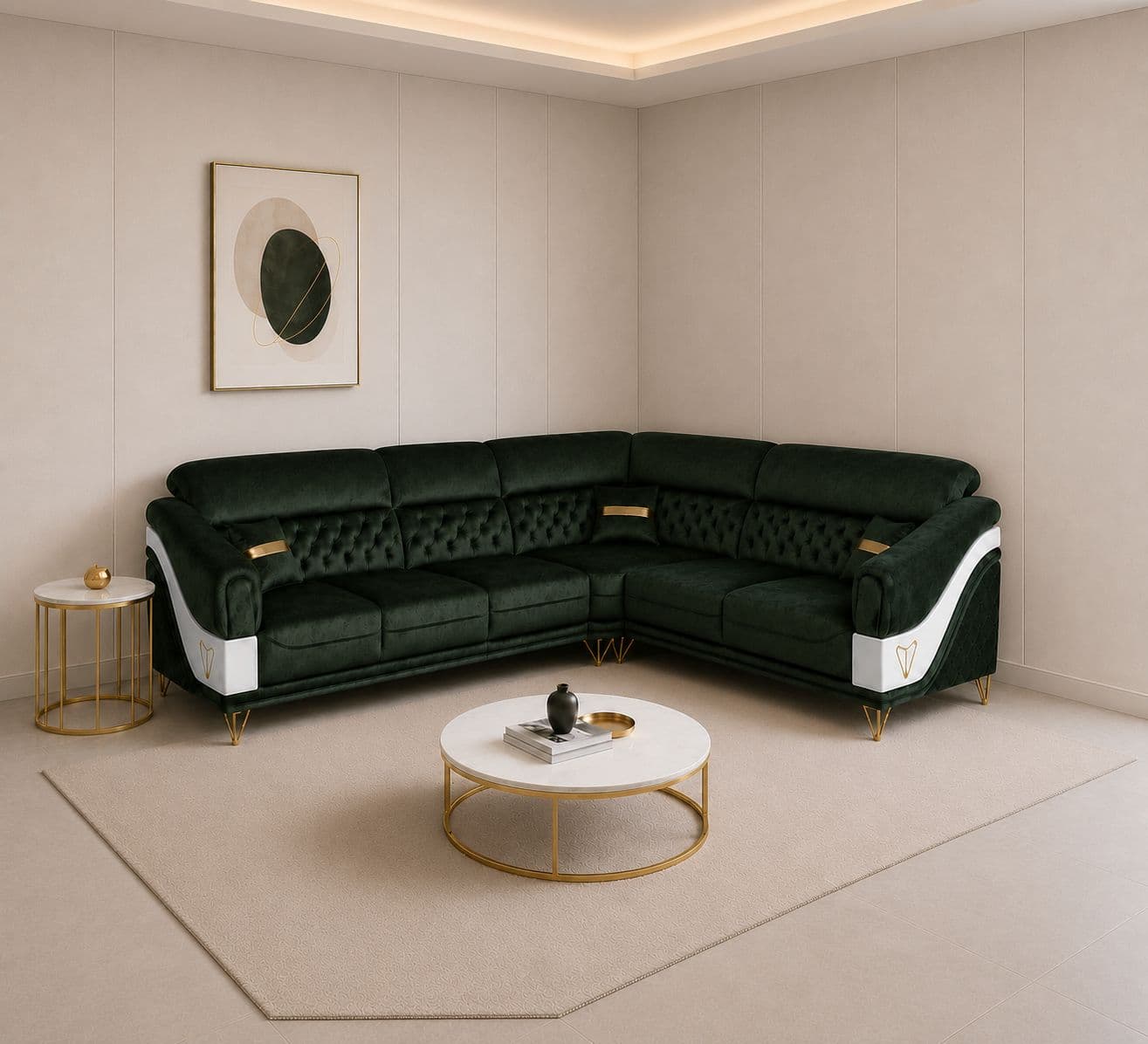 Image 1 for Platinum L-Shape Sofa Solid Neem Wood (ZAM) (OWD)