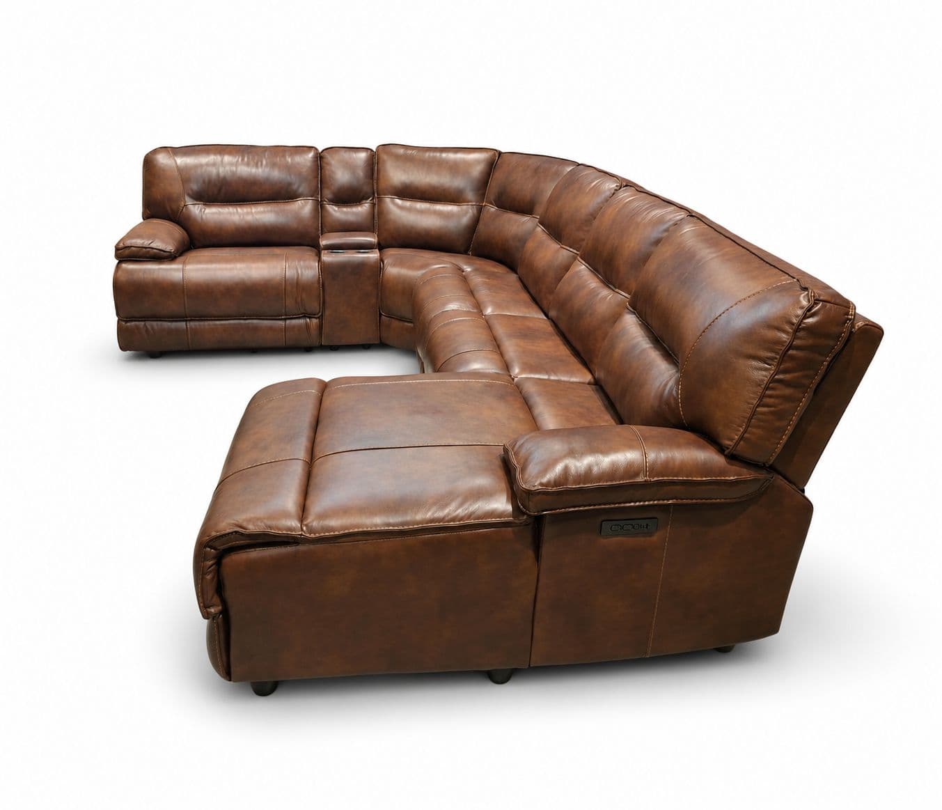 Image 6 for UX70048HM Laf PWR+Corner 1/4+ Armless PWR Recliner+ Armless Chair+RAF Push Back Chaise W/PHR+Staright Console +Armless Chair Body Touch Leather (CP)