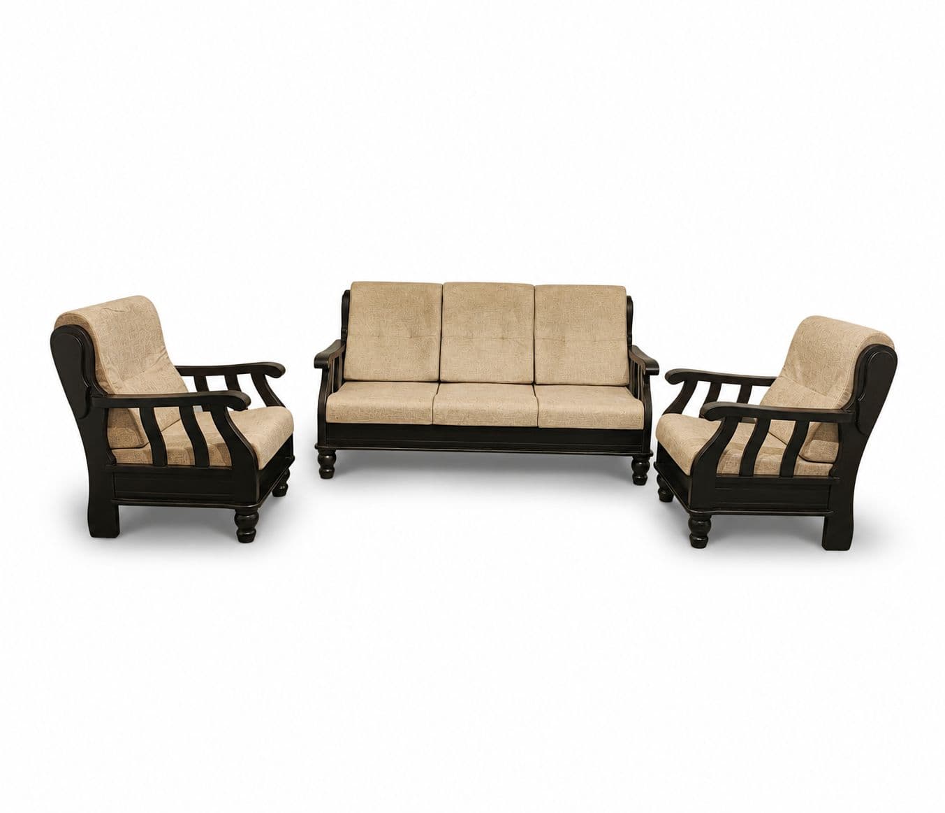 Image 3 for Royal Sofa 3+1+1 Seater Fabric With Solid Rubber Wood (BTM OTD)
