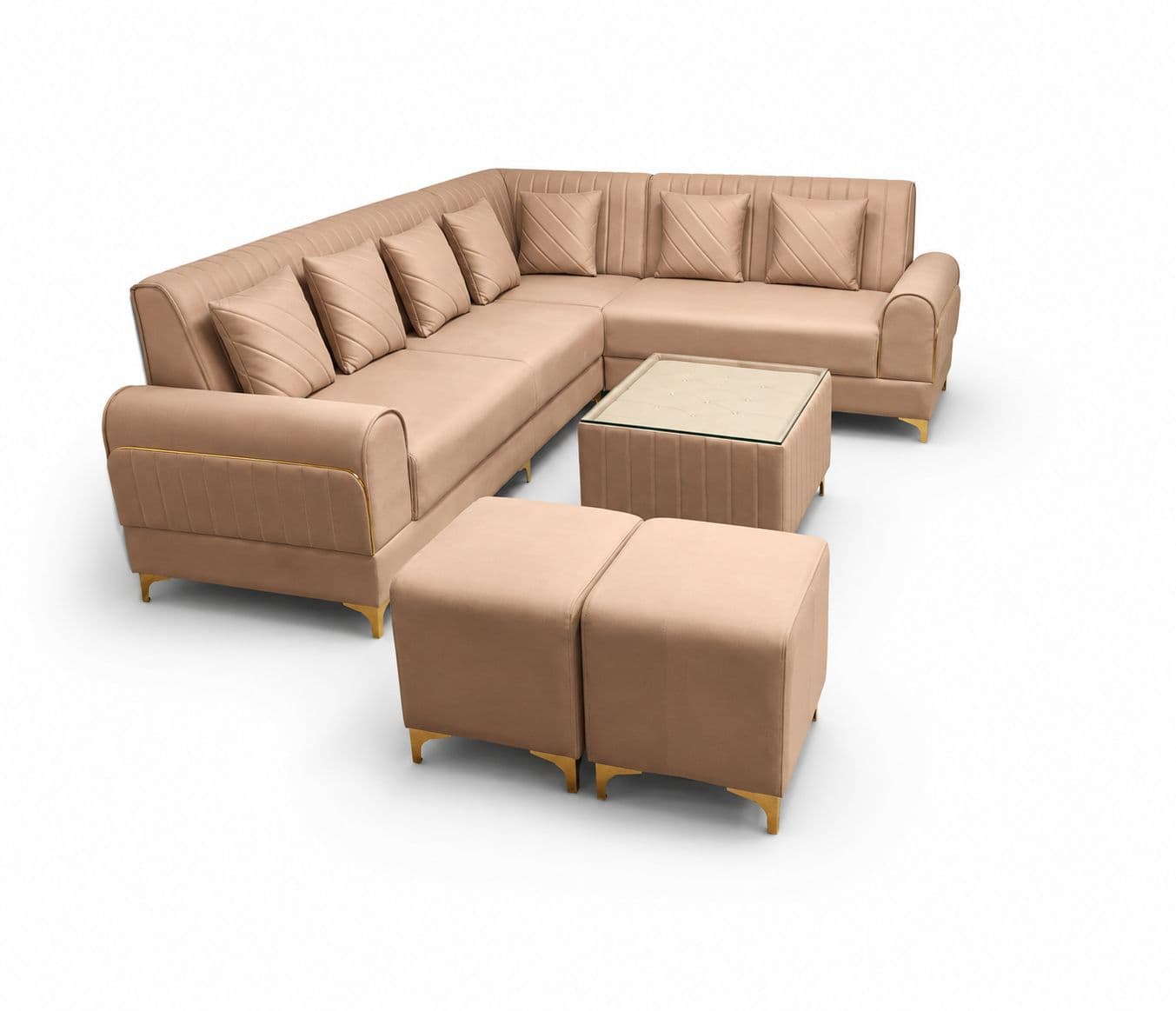 Image 6 for Auro Sofa 3+C+2+Center Table +02 Number Puffy With Microsudi (BTM)(BWD)(HYD)