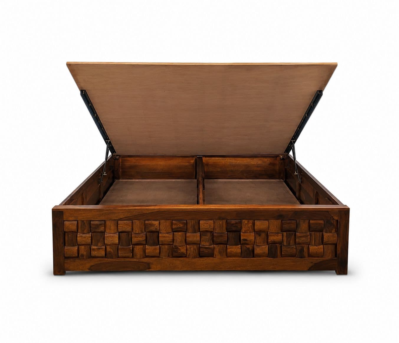 Image 7 for Niwar Bed King Size With Hydralic Storage Sheesham Wood PKU (WF)