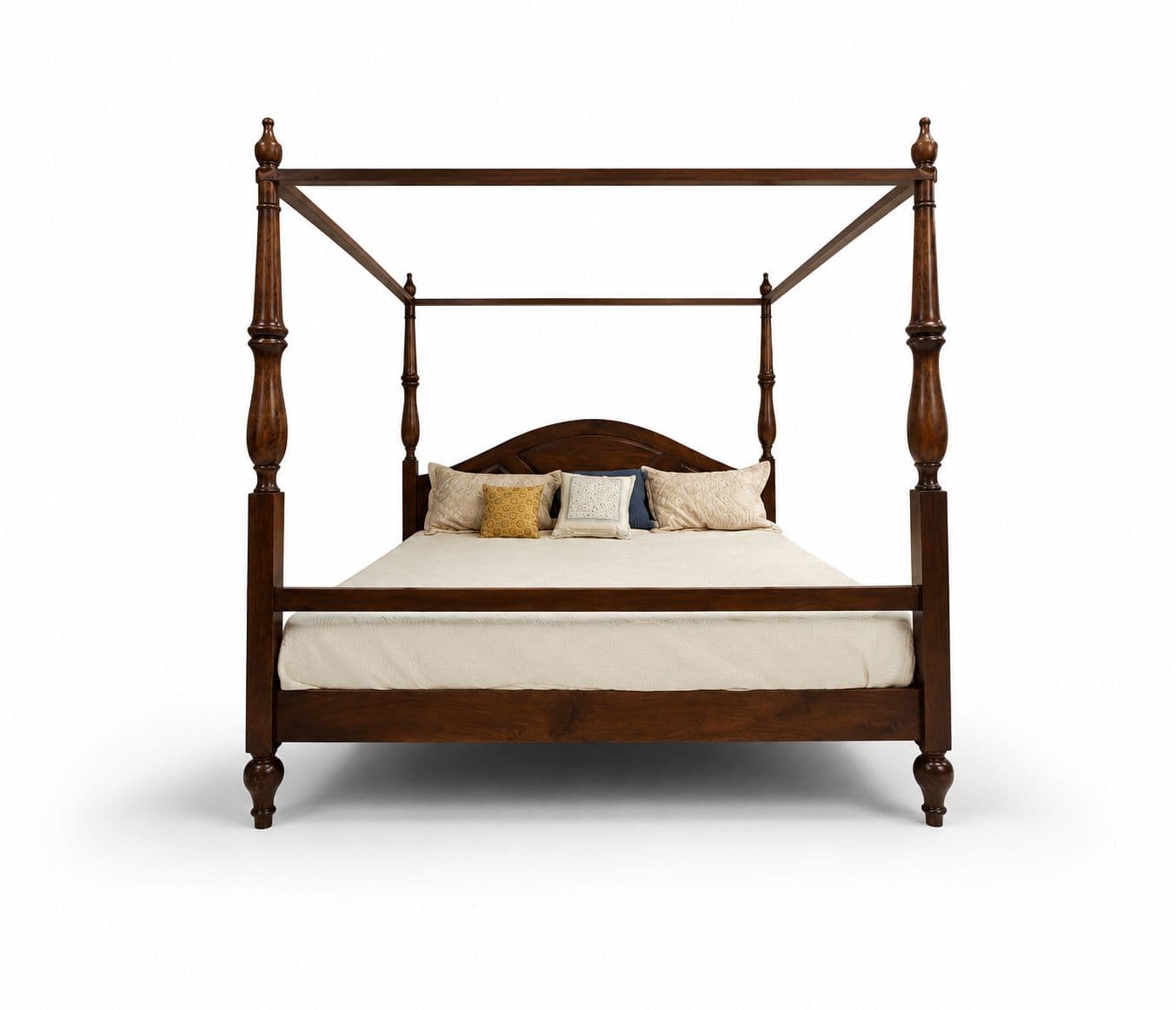 Image 3 for Poster Bed King Size Without Storage Mango Wood And MDF (WF)