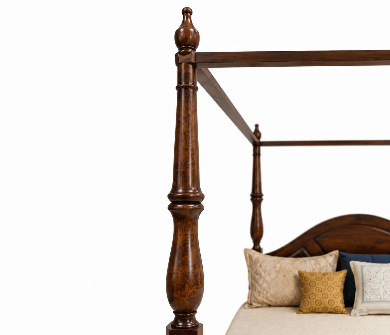 Image 10 for Poster Bed King Size Without Storage Mango Wood And MDF (WF)