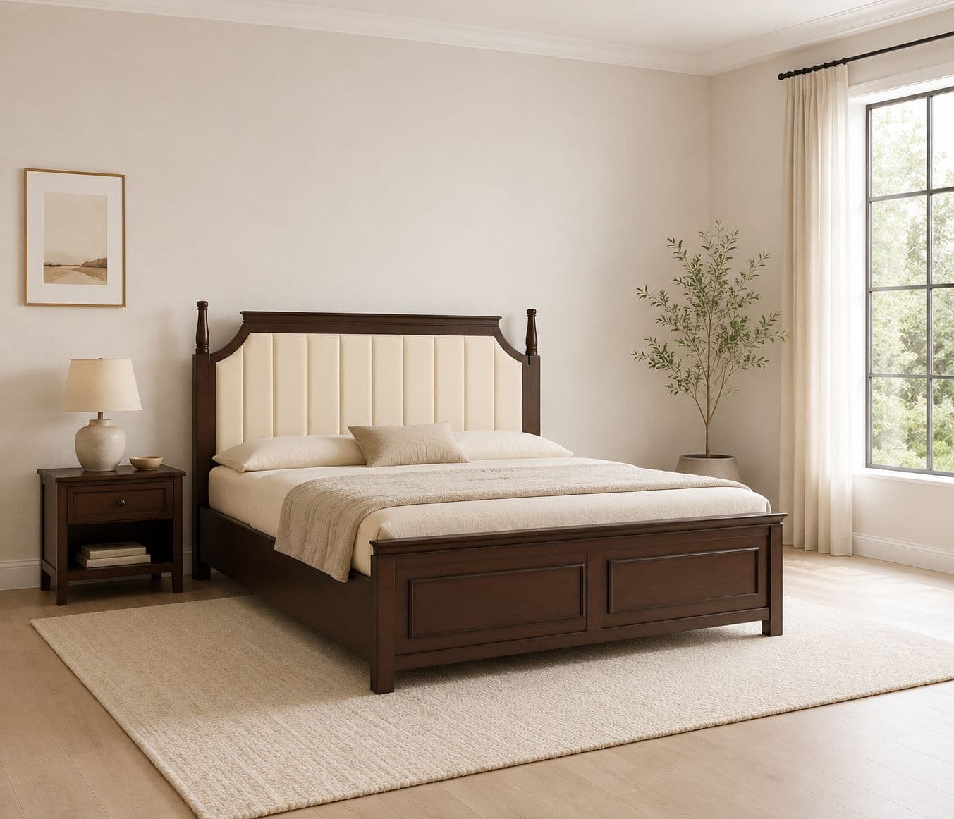 Image 1 for Pillar King Size With Storage and Drawer (Dark Brown)(SKN)(EC)(KORA)