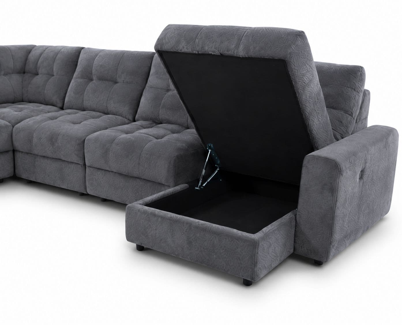 Image 5 for Manwah 80552BM L-Shape Power Recliner Fabric (WH)