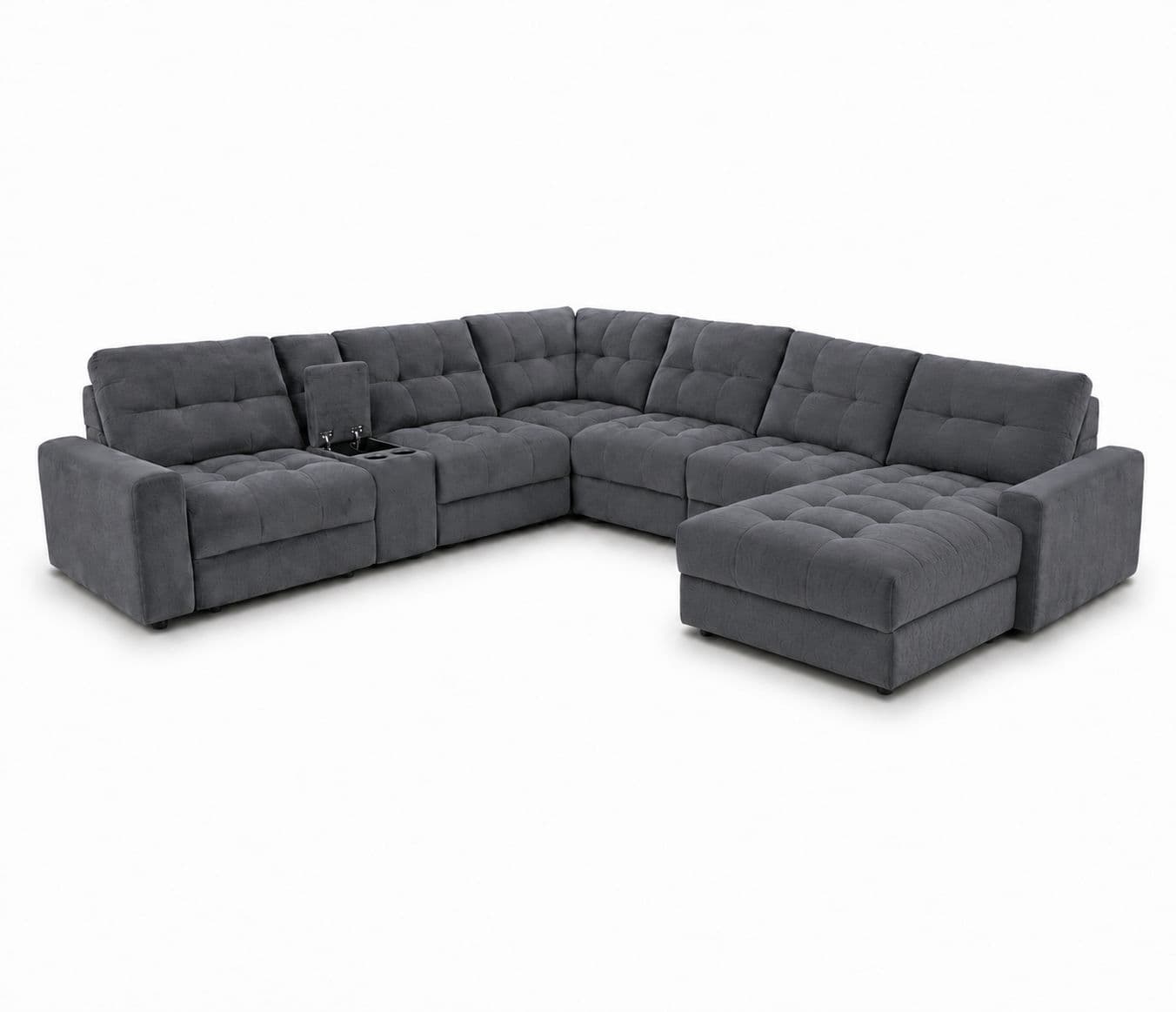 Image 2 for Manwah 80552BM L-Shape Power Recliner Fabric (WH)