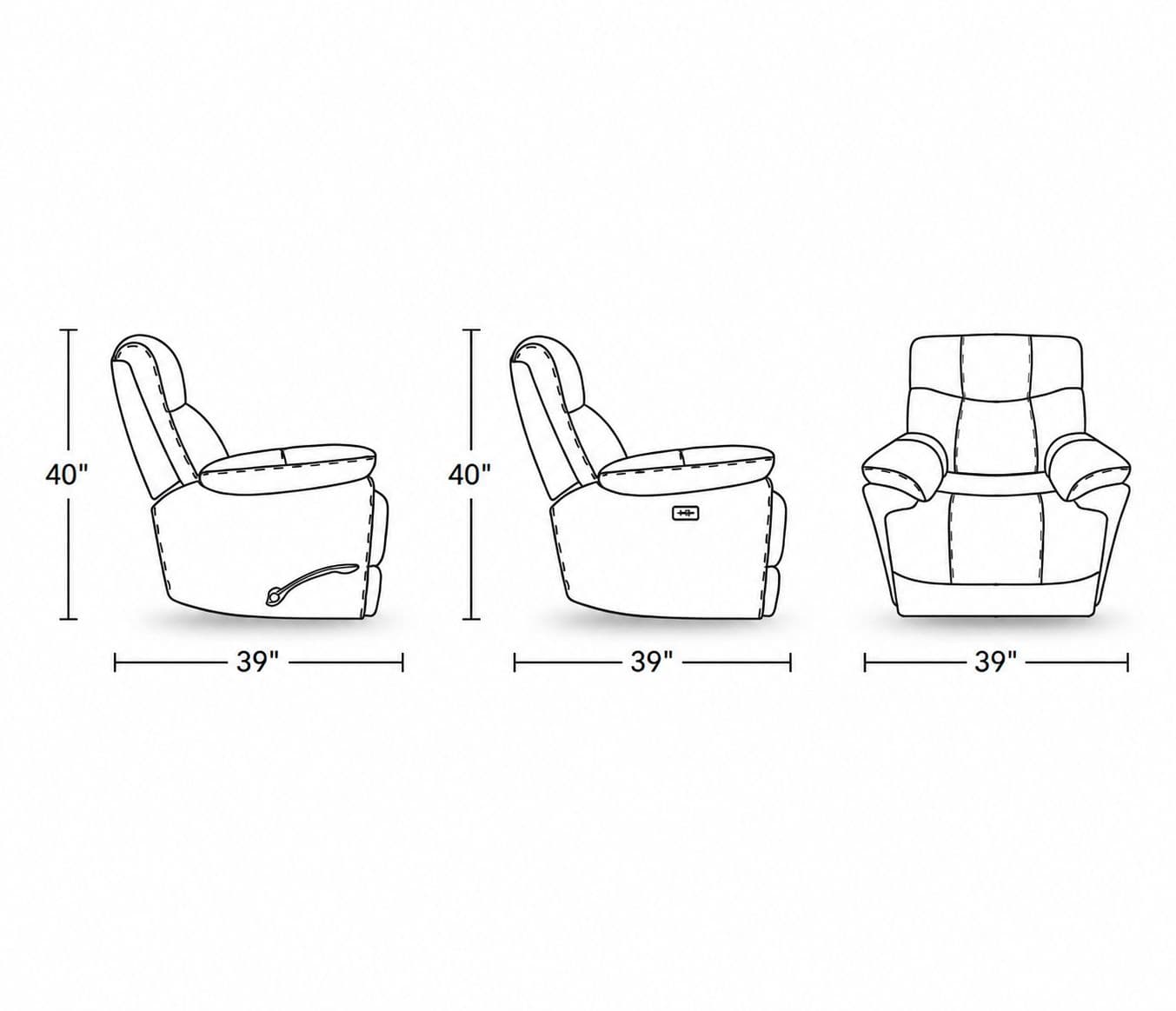 Image 6 for Manwah UK70938M Single Seater Swivel Glider Recliner Leather