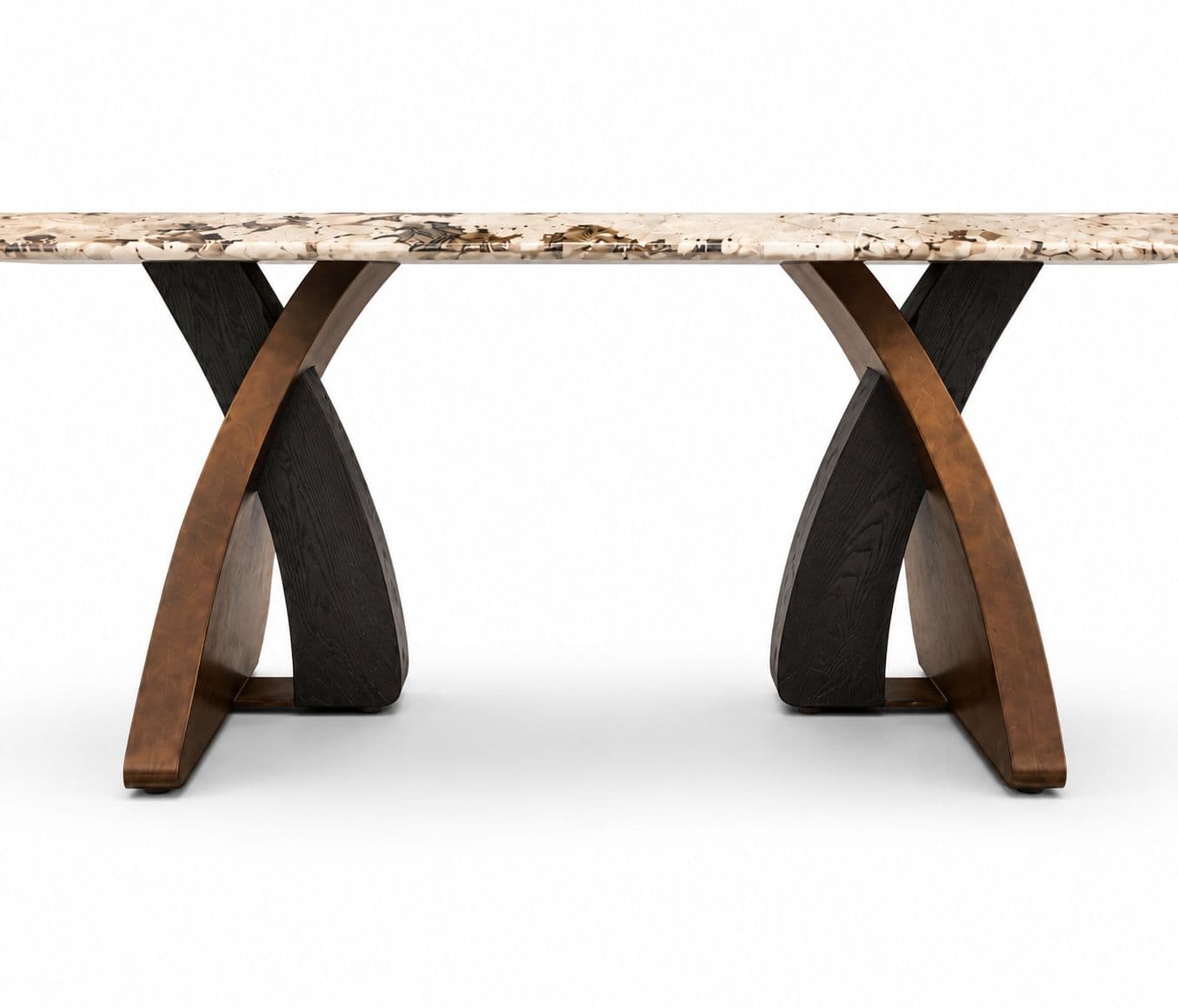 Image 10 for Dining Set 370/2450+DC2450 Rotable Chairs Marble Top Ash Wood With Metal Base (HYD)