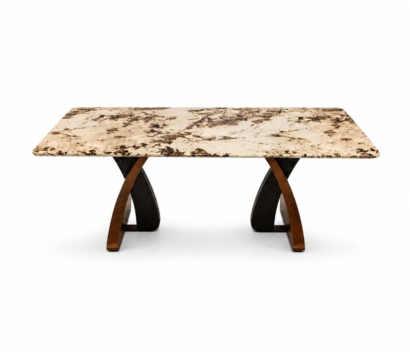 Image 11 for Dining Set 370/2450+DC2450 Rotable Chairs Marble Top Ash Wood With Metal Base (HYD)