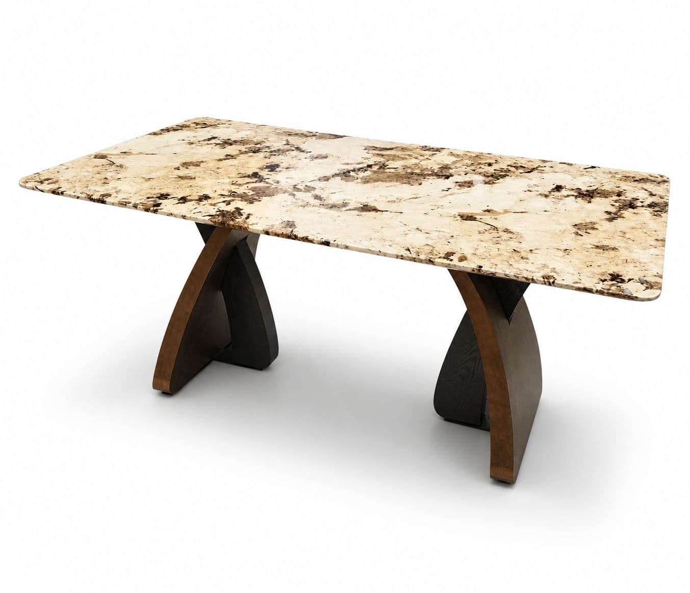 Image 13 for Dining Set 370/2450+DC2450 Rotable Chairs Marble Top Ash Wood With Metal Base (HYD)