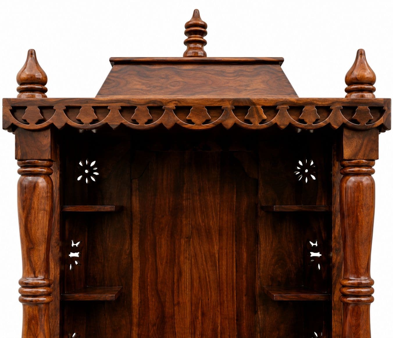 Image 5 for Aaloka Pooja Mandir Solid Sheesham Wood (Honey Finish) (SCV_PKU)