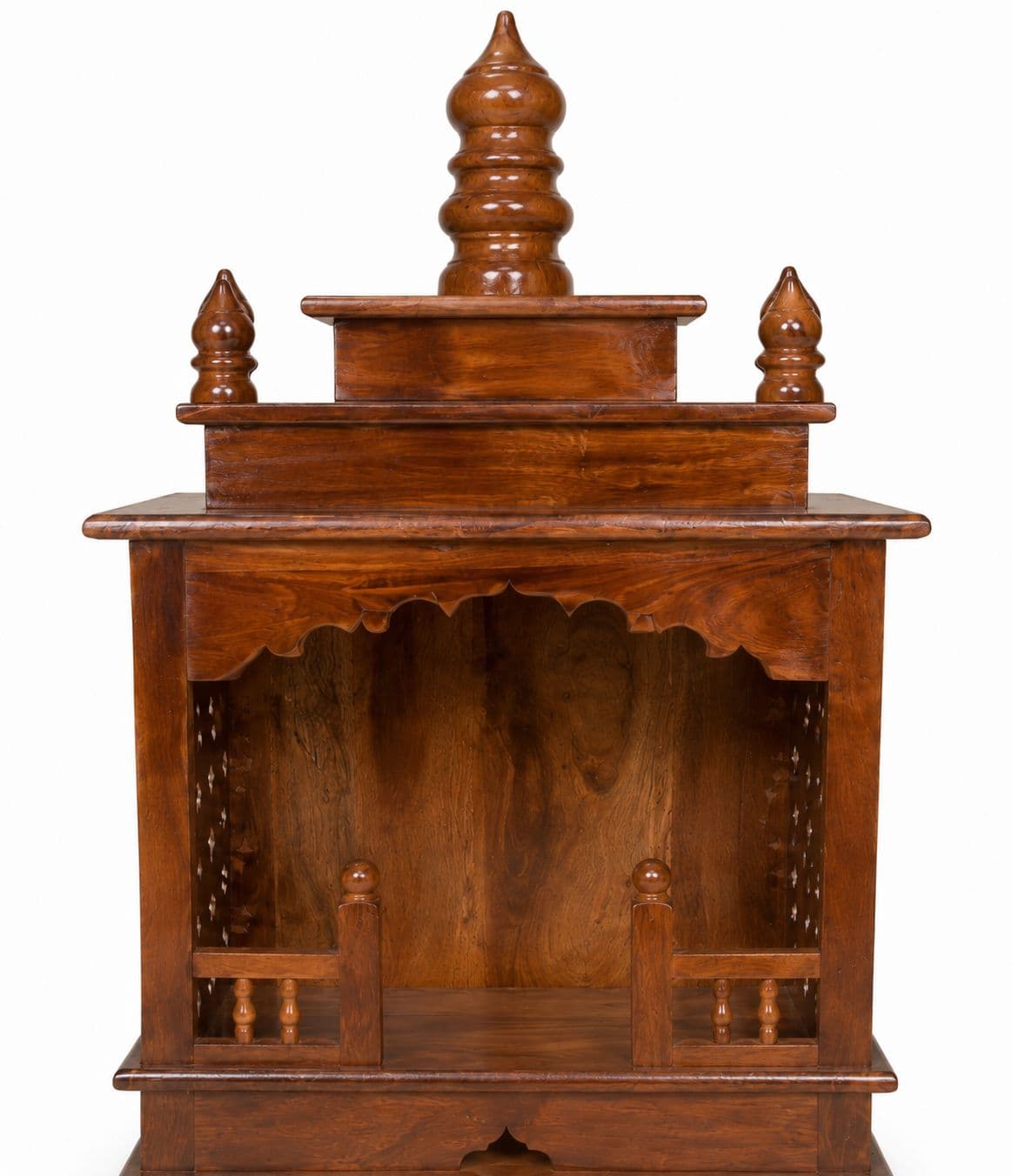 Image 4 for Nyasa Pooja Mandir Solid Sheesham Wood (Honey Finish) (SCV_PKU)