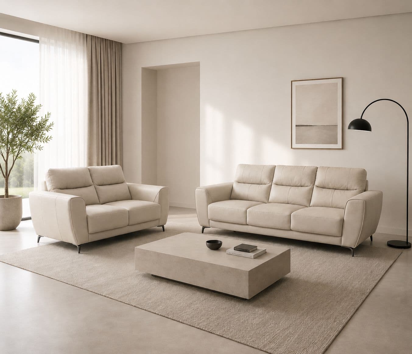 Image 1 for Malta Sofa 3+2 Seater Suede Fabric (EC)(BWD)(WF)