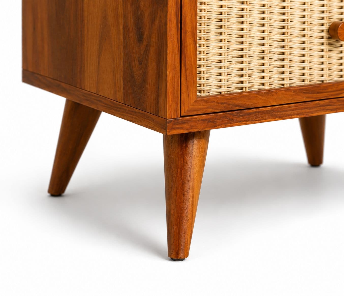 Image 4 for Malta 2 darwer Cane Bedside Table Sheesham Wood (WI)