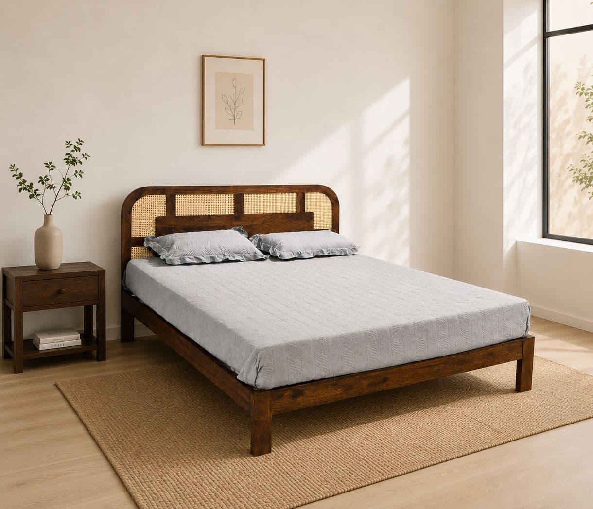 Image 1 for Surano King Sized Bed Without Storage (Solid Sheesham Wood, Brown) (HYD)(KORA)