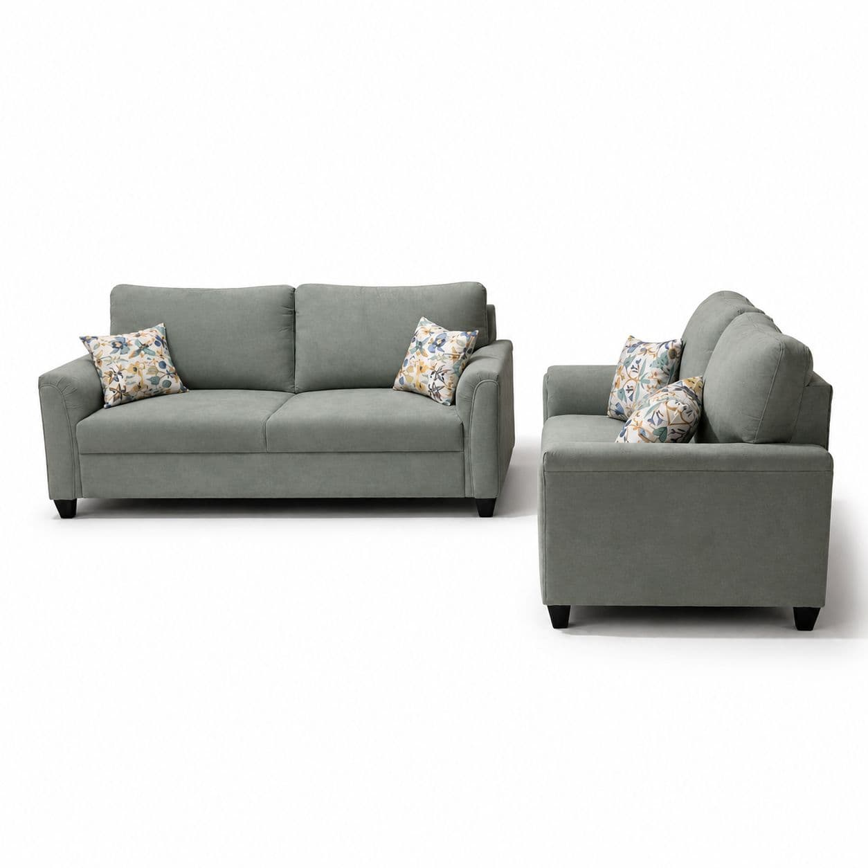 Image 4 for Aldo Royale Sofa 3+2 Seater Velvet Fabric (Grey)(BSk)