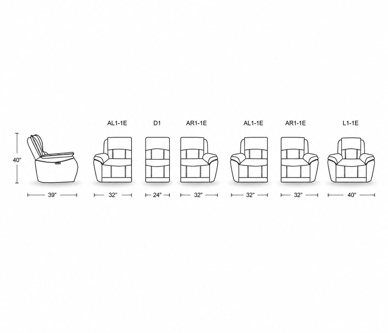 Image 20 for Manwah U70732M 3+2+1 Power Recliner Leather
