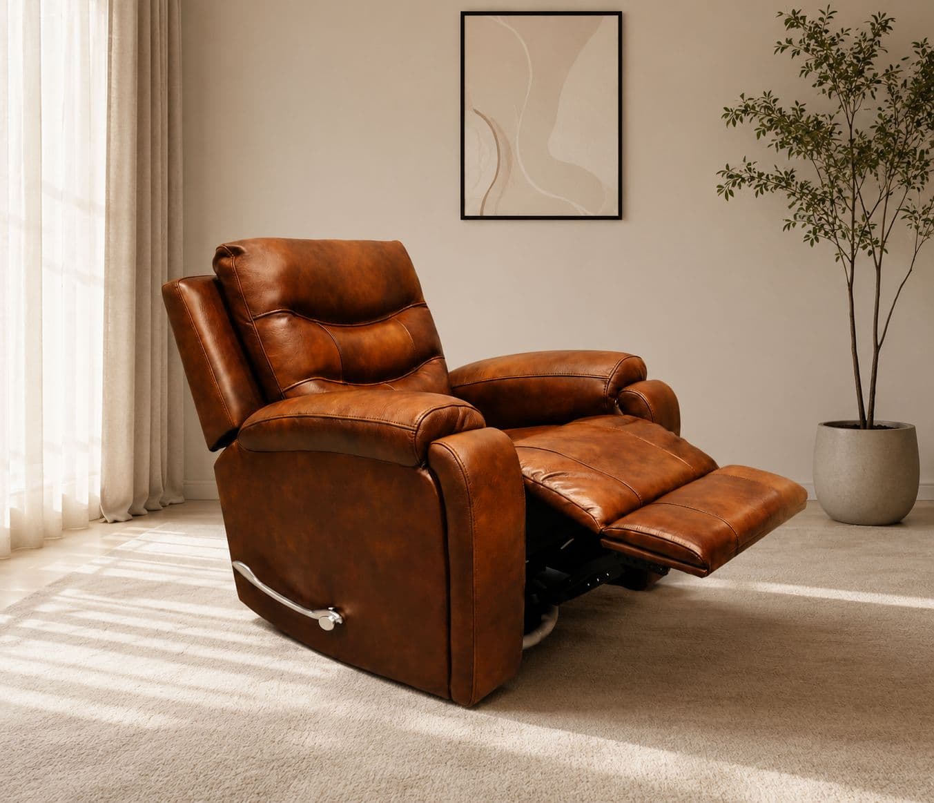 Manwah U70731HM 3+2+1 Power Recliner Leather