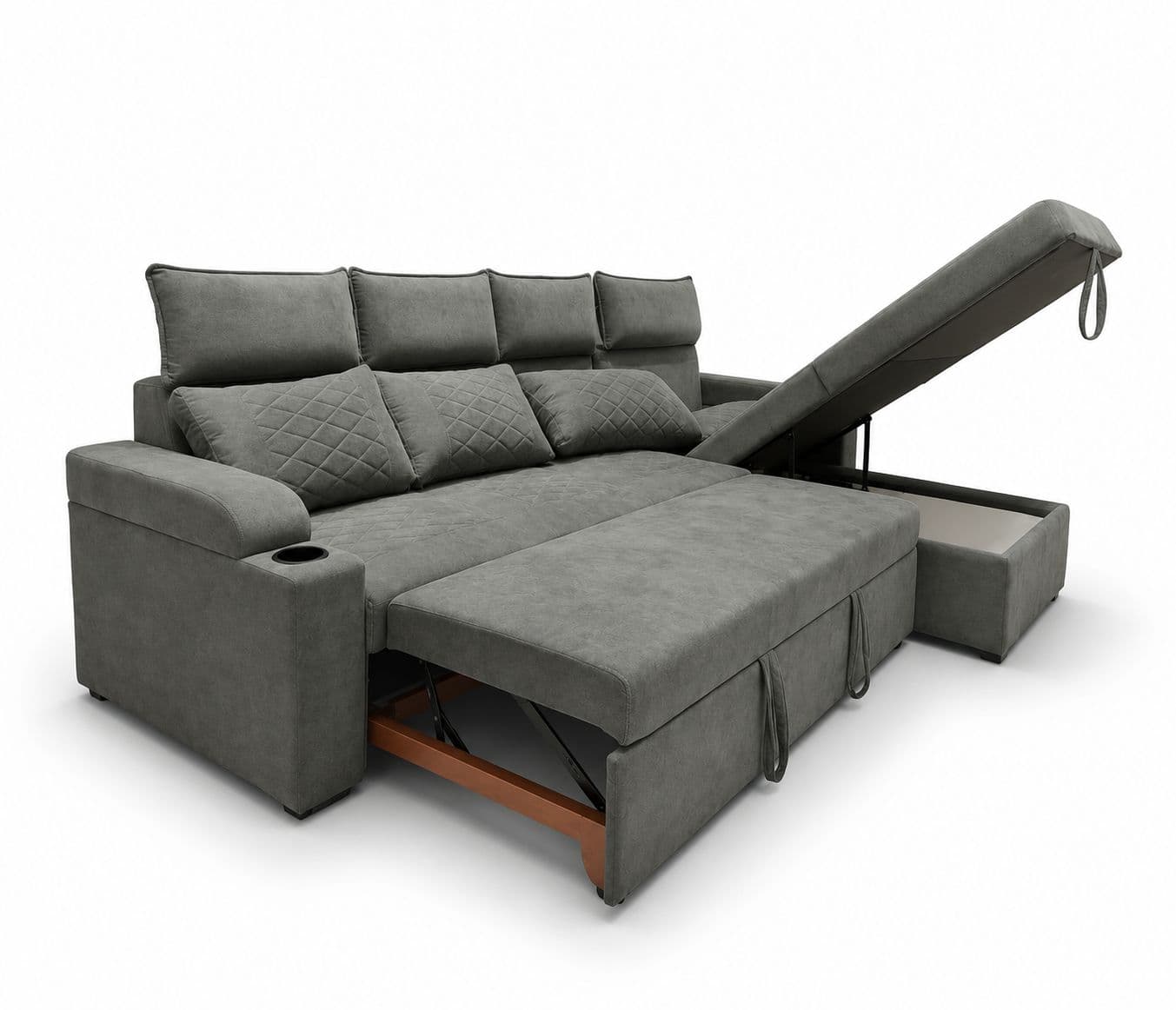 Image 7 for Dreamer 3+Lounger Sofa Cum Bed Storage Camden Textured Fabric (WF OTD)