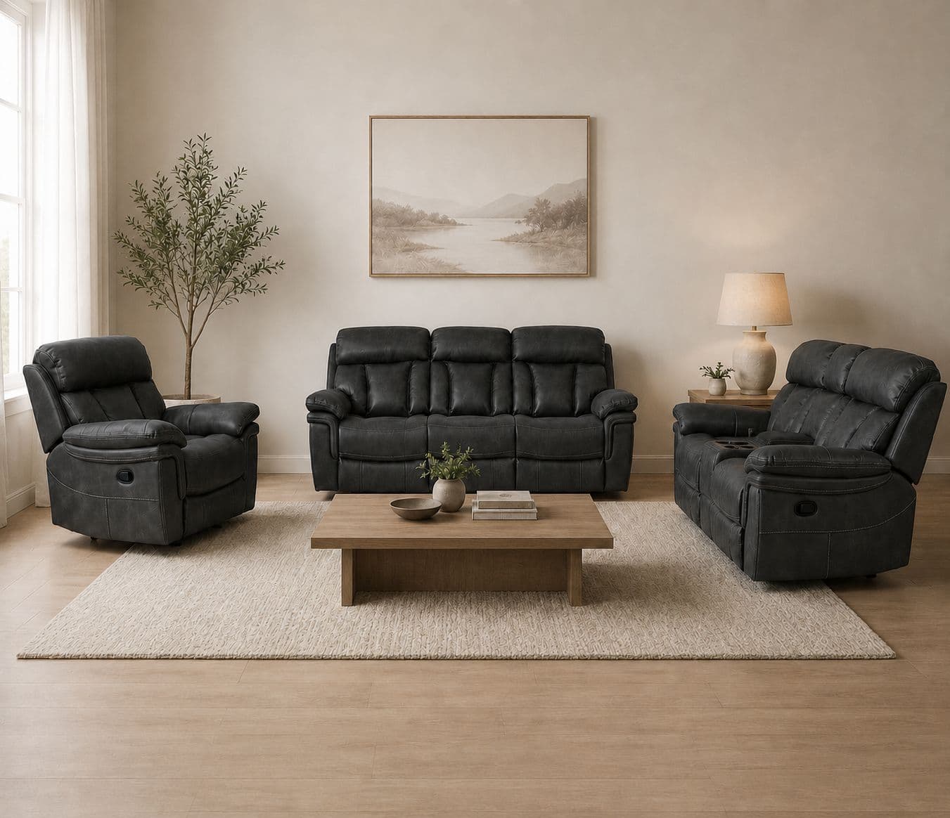 Image 1 for Manwah XW9597M 3+2+1 Power Recliner Fabric