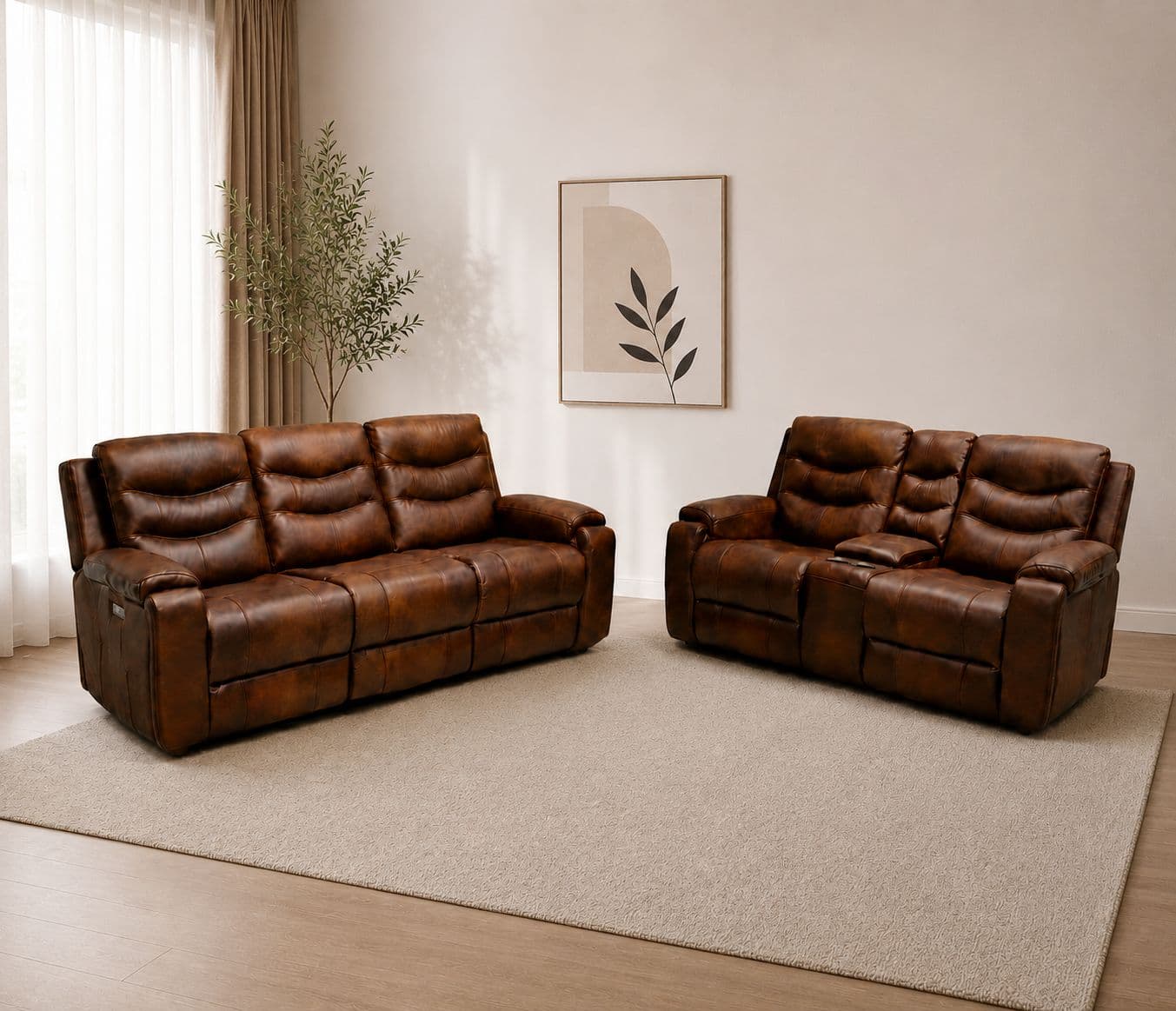 Image 1 for Manwah U70731HM 3+2+1 Power Recliner Leather