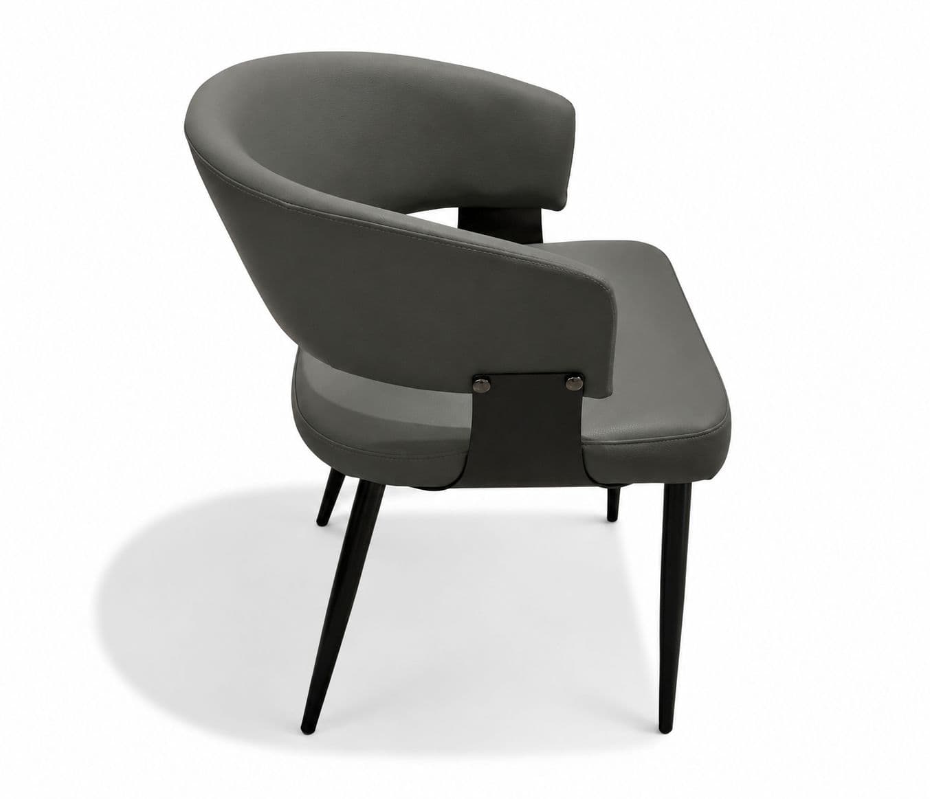 Image 6 for 126 Dining Chair Single Seater Cat Paw Leather Carbon Steel Frame (WH)