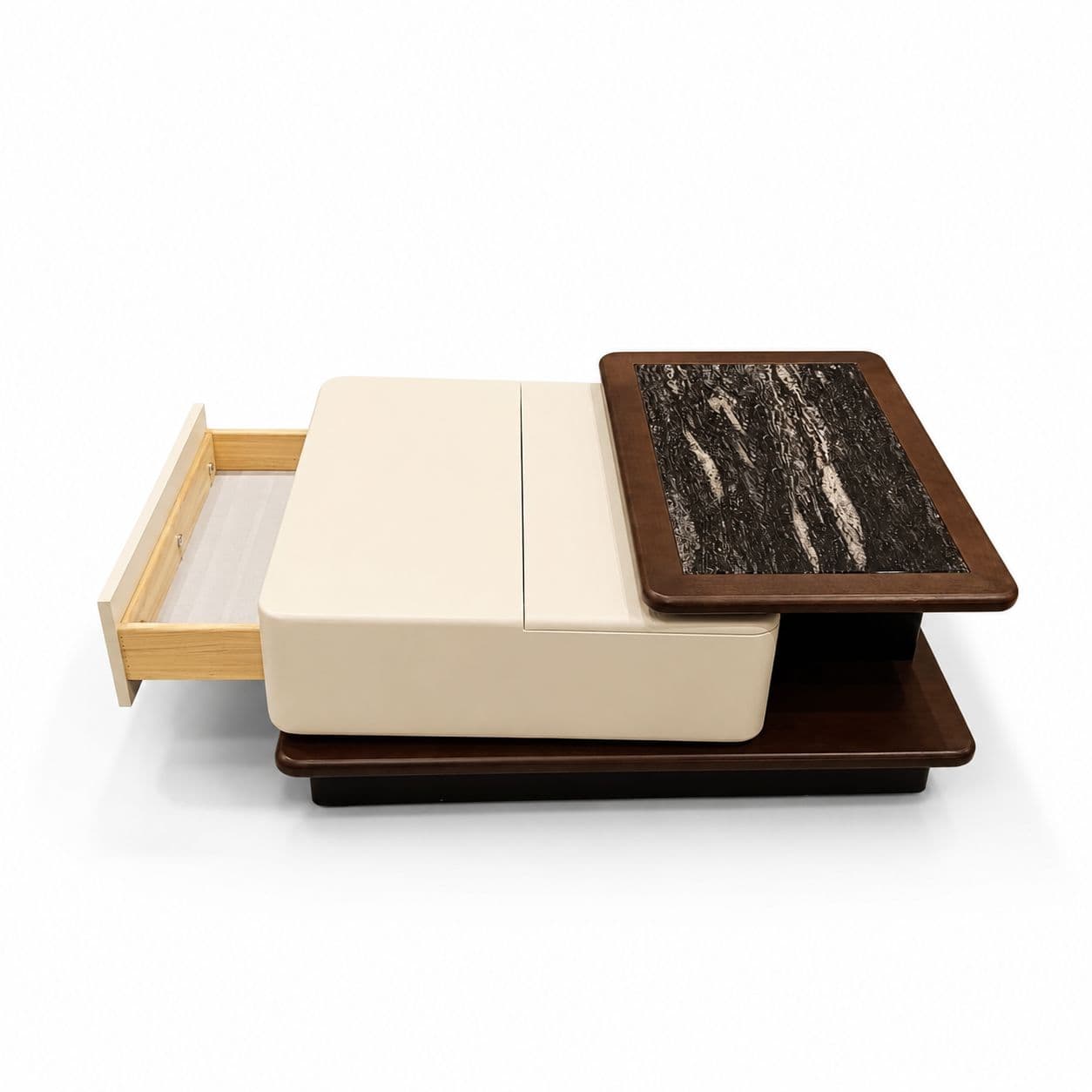 Image 11 for Center Table F59 With Drawers With Marble Top And Wooden Base (HYD)