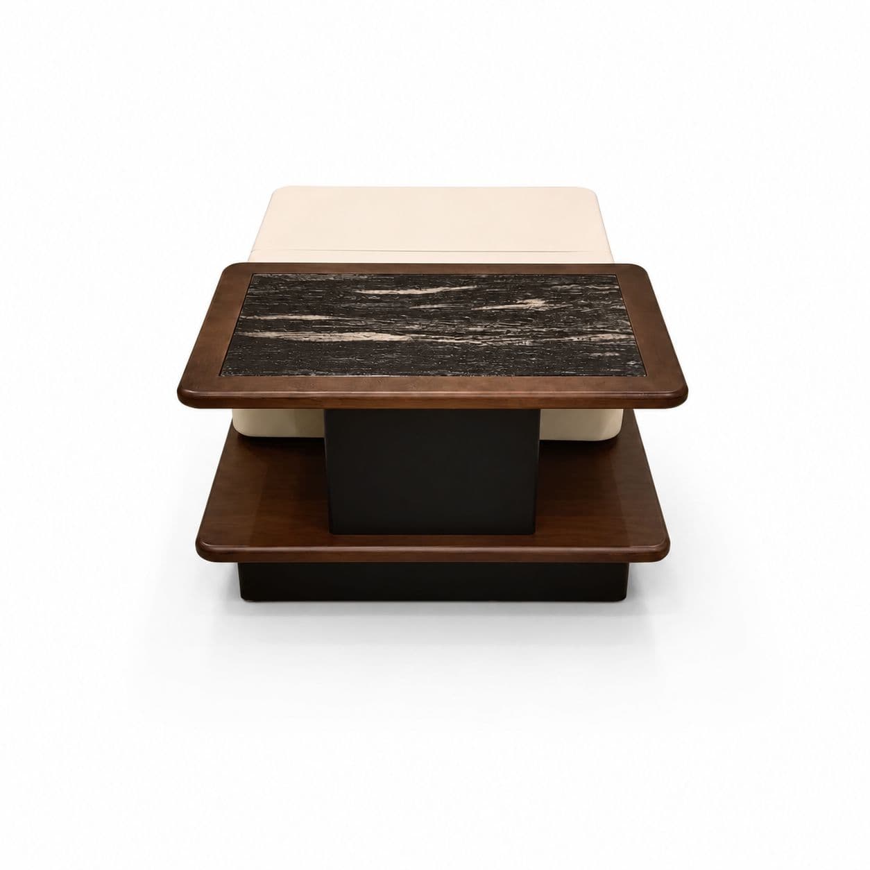 Image 8 for Center Table F59 With Drawers With Marble Top And Wooden Base (HYD)
